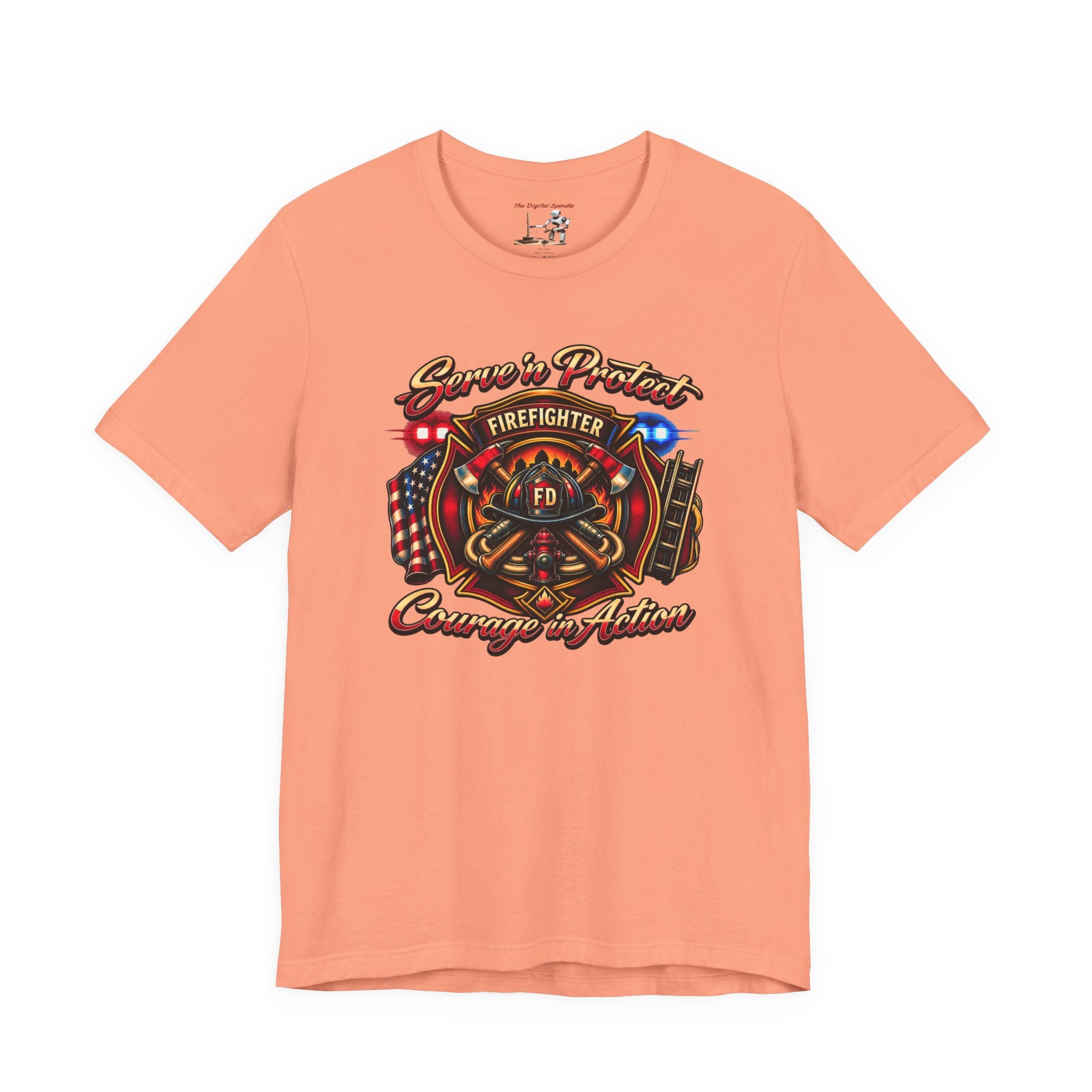 Firefighter “Service & Protect, Courage in Action” Graphic Tee