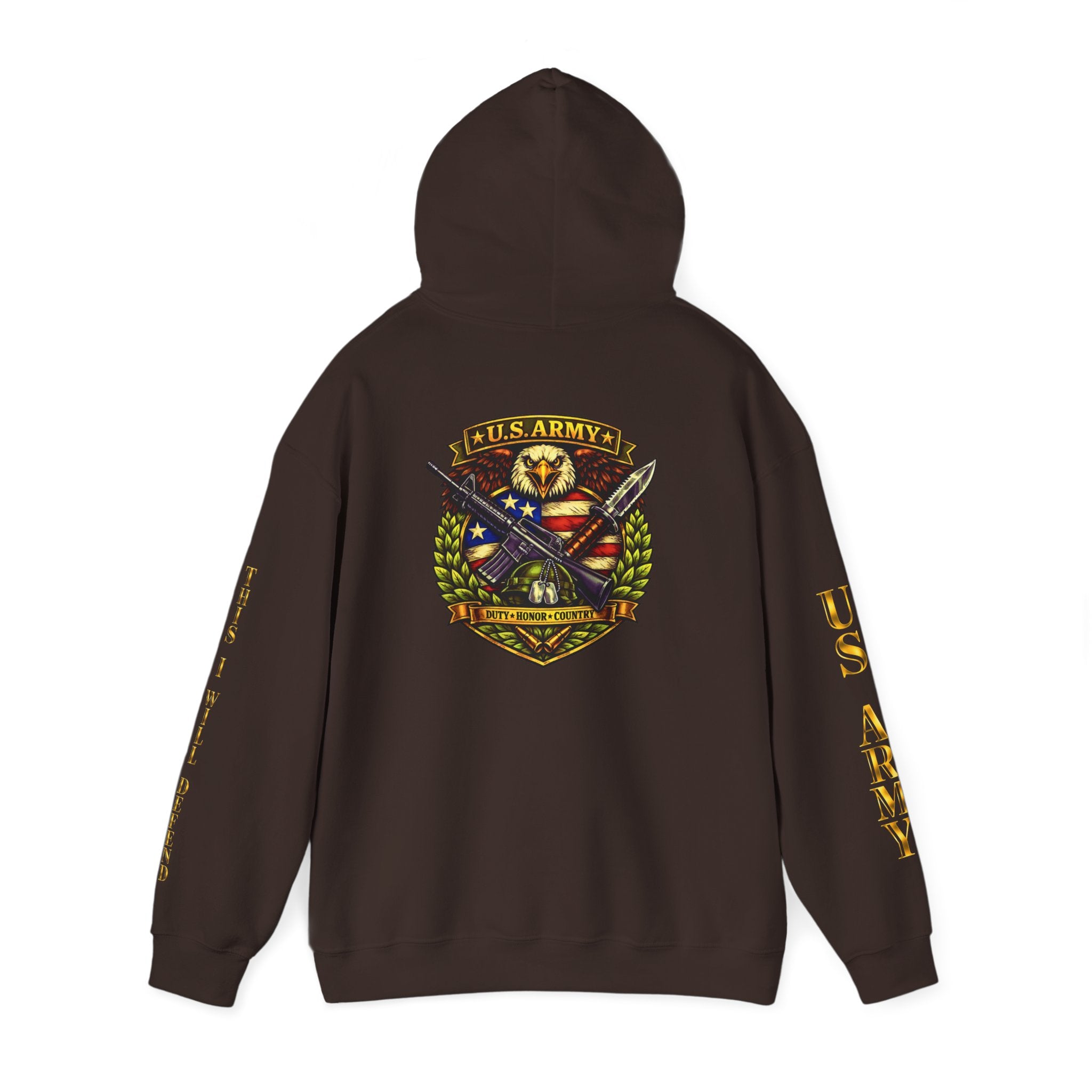 US Army Veteran Crest Hoodie — Military Emblem Sweatshirt