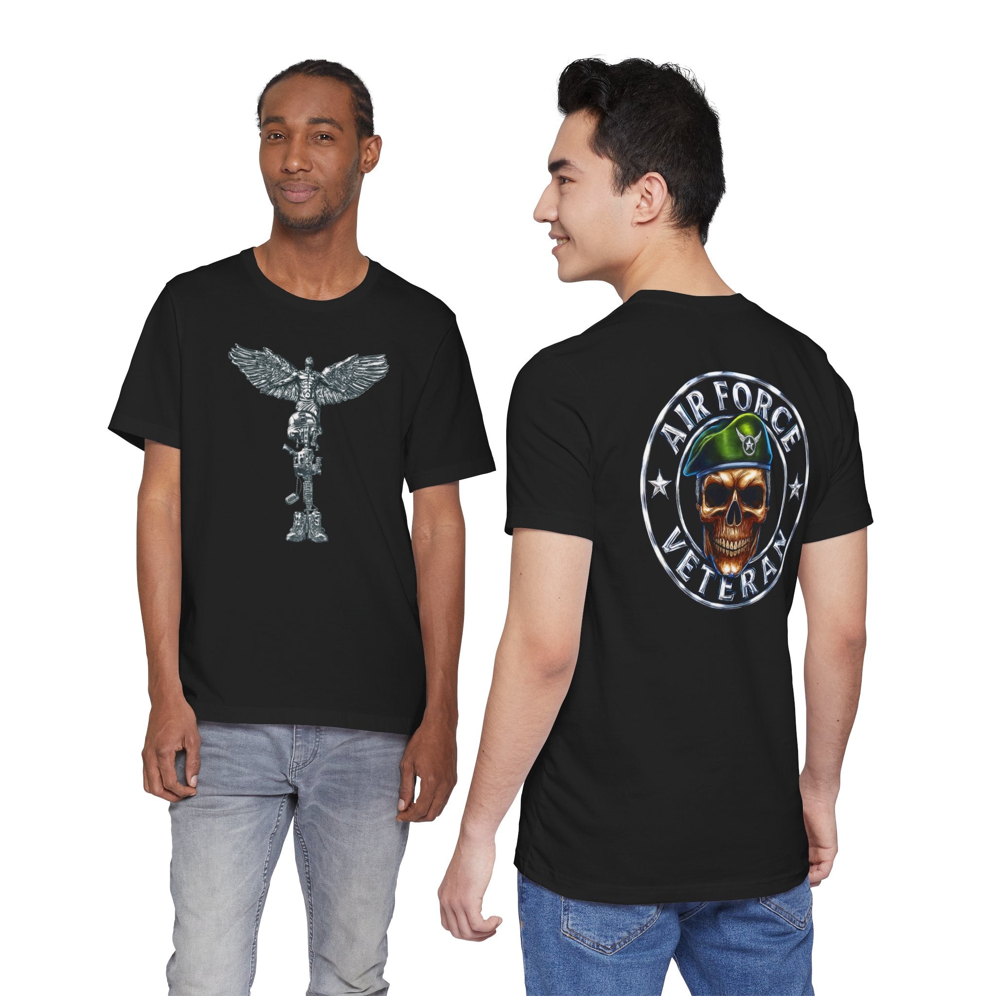 Air Force Veteran Skull Tee – Military Tribute Short Sleeve Shirt
