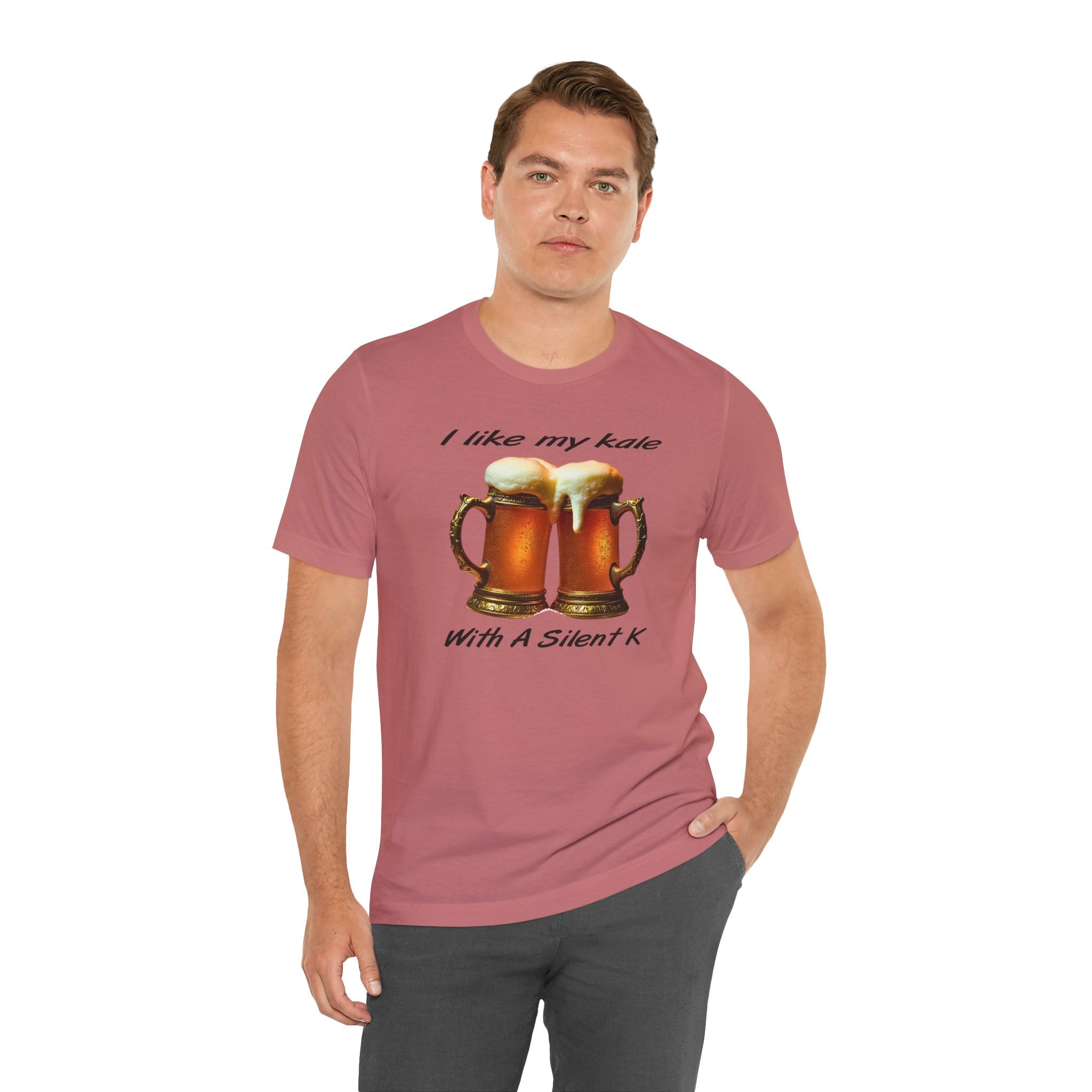 “I Like My Kale With A Silent K” Funny Beer Graphic Tee