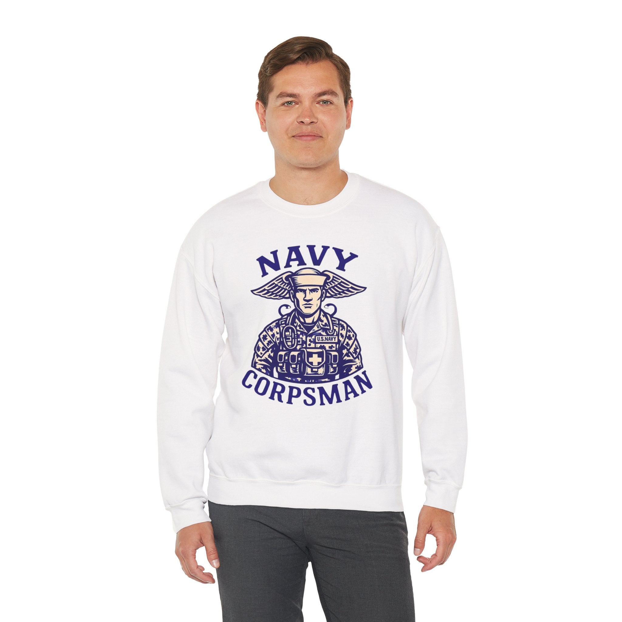 Navy Corpsman Crewneck Sweatshirt — Military Medic Graphic Pullover