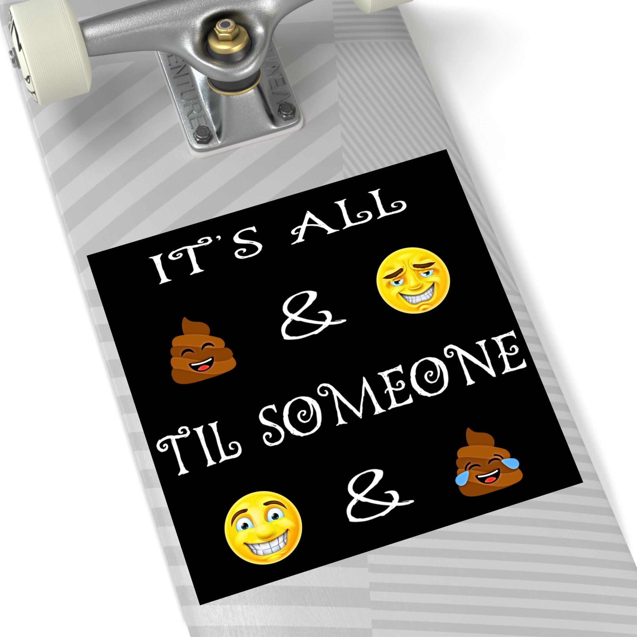 6" × 6" Funny Emoji Square Sticker Decal (Indoor/Outdoor)