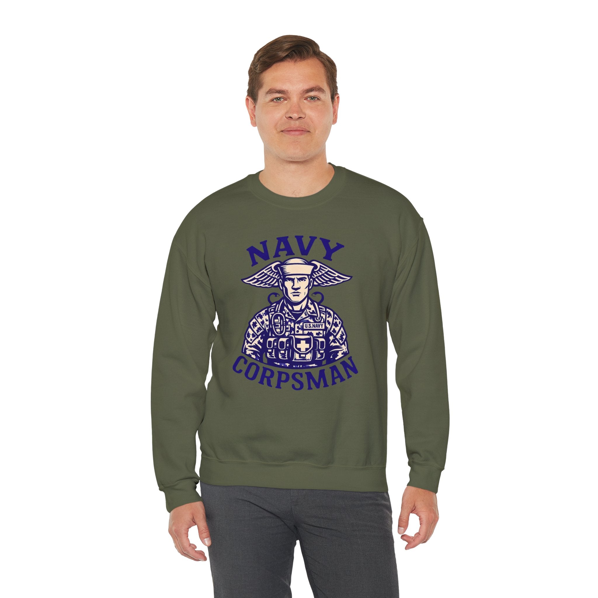 Navy Corpsman Crewneck Sweatshirt — Military Medic Graphic Pullover