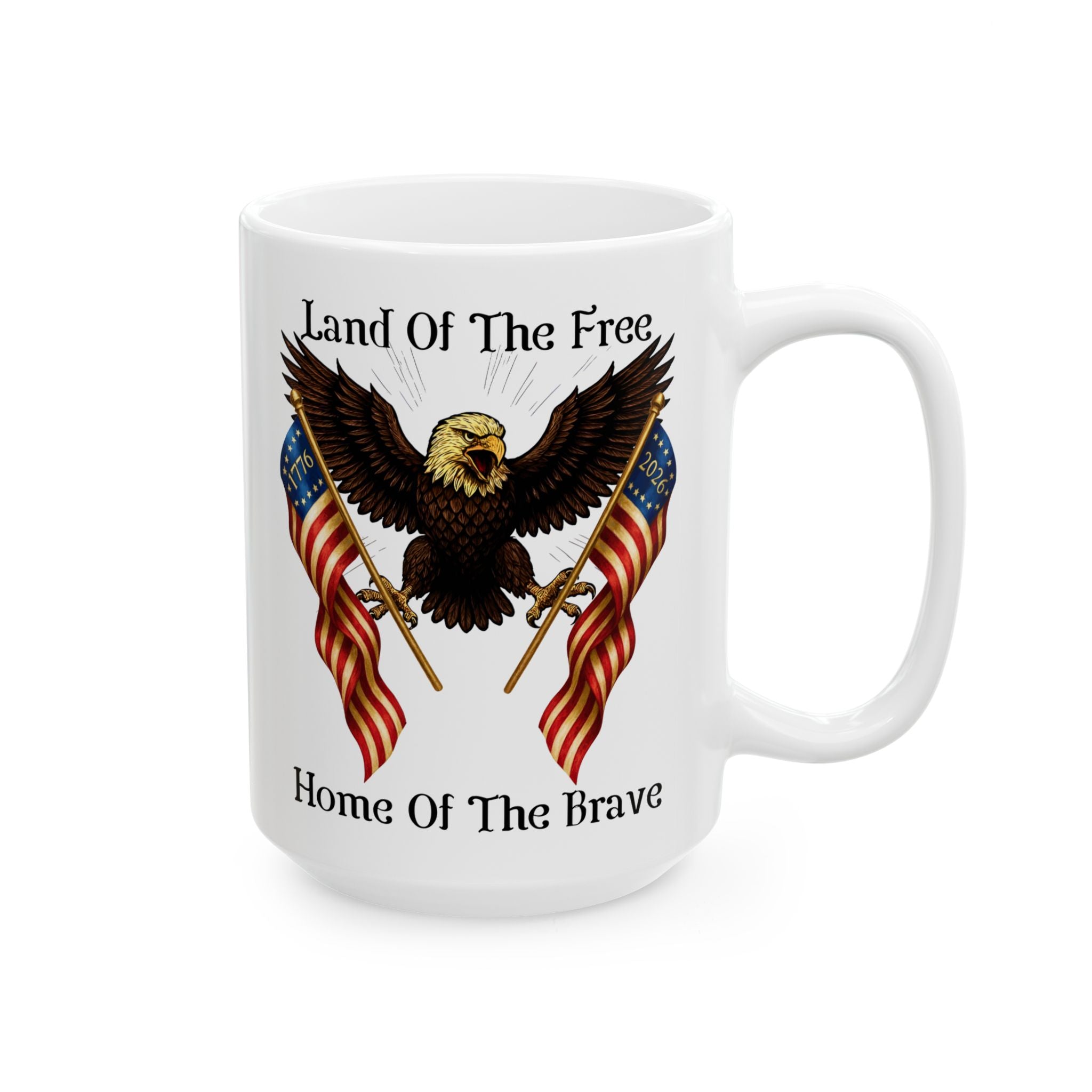 'Land of the Free, Home of the Brave' Ceramic Coffee Cup