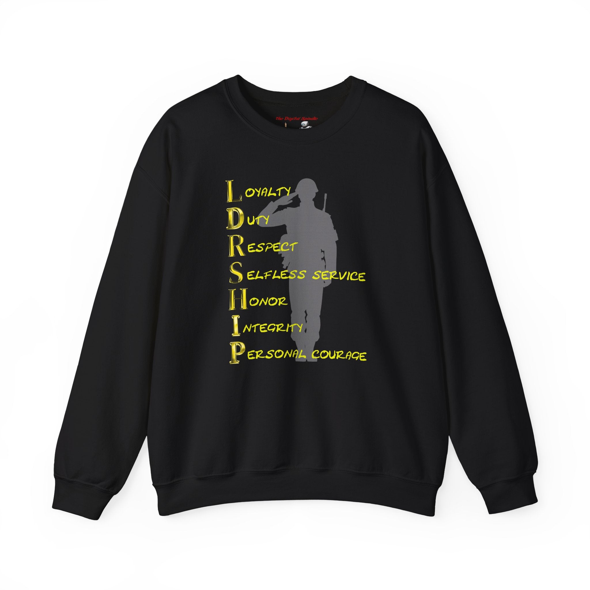 Leadership Military Salute Crewneck Sweatshirt — LDRSHIP Values Design