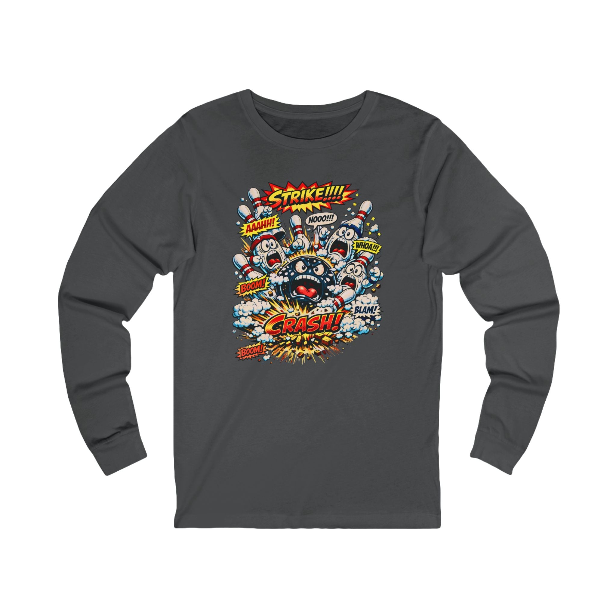 Colorful Pop Art "Bowling Crash!" Graphic Tee