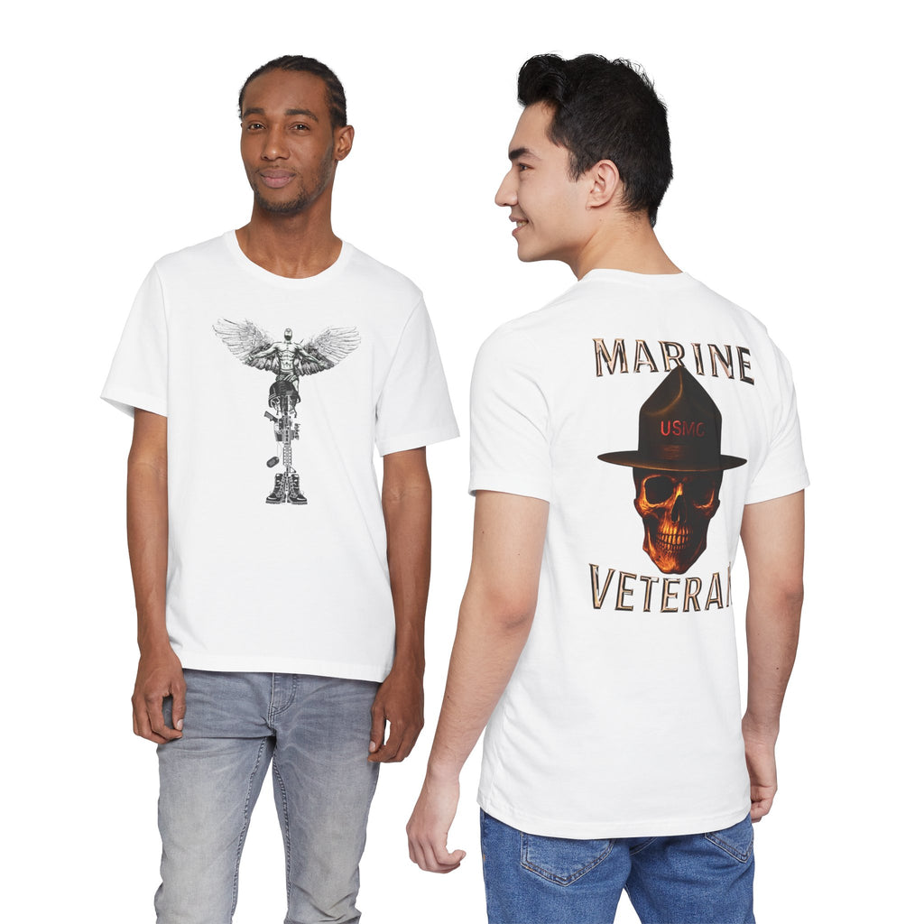 Marine Veteran T-Shirt — USMC Skull Drill Instructor Design