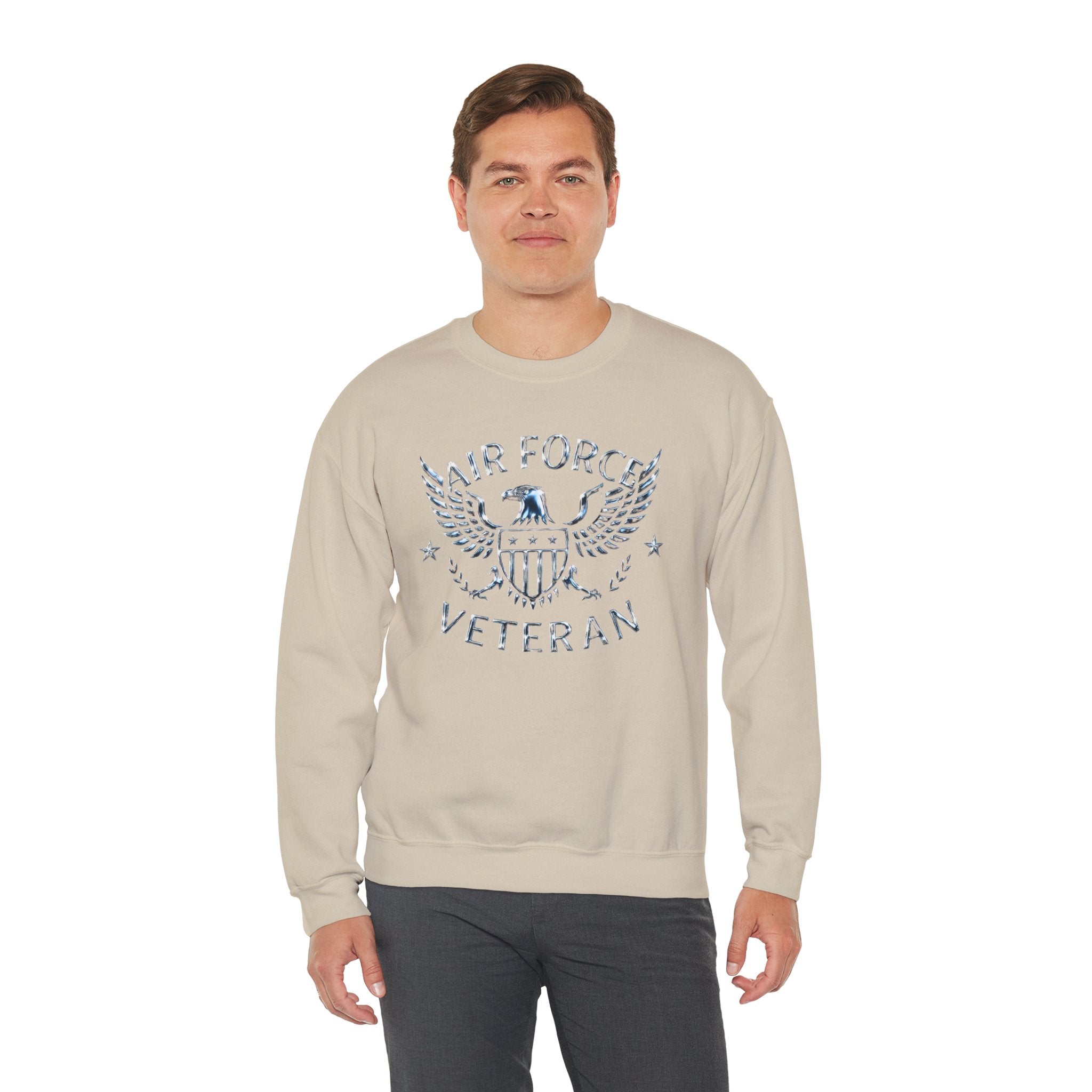 Air Force Veteran Crewneck Sweatshirt – Distressed Eagle Military Tribute