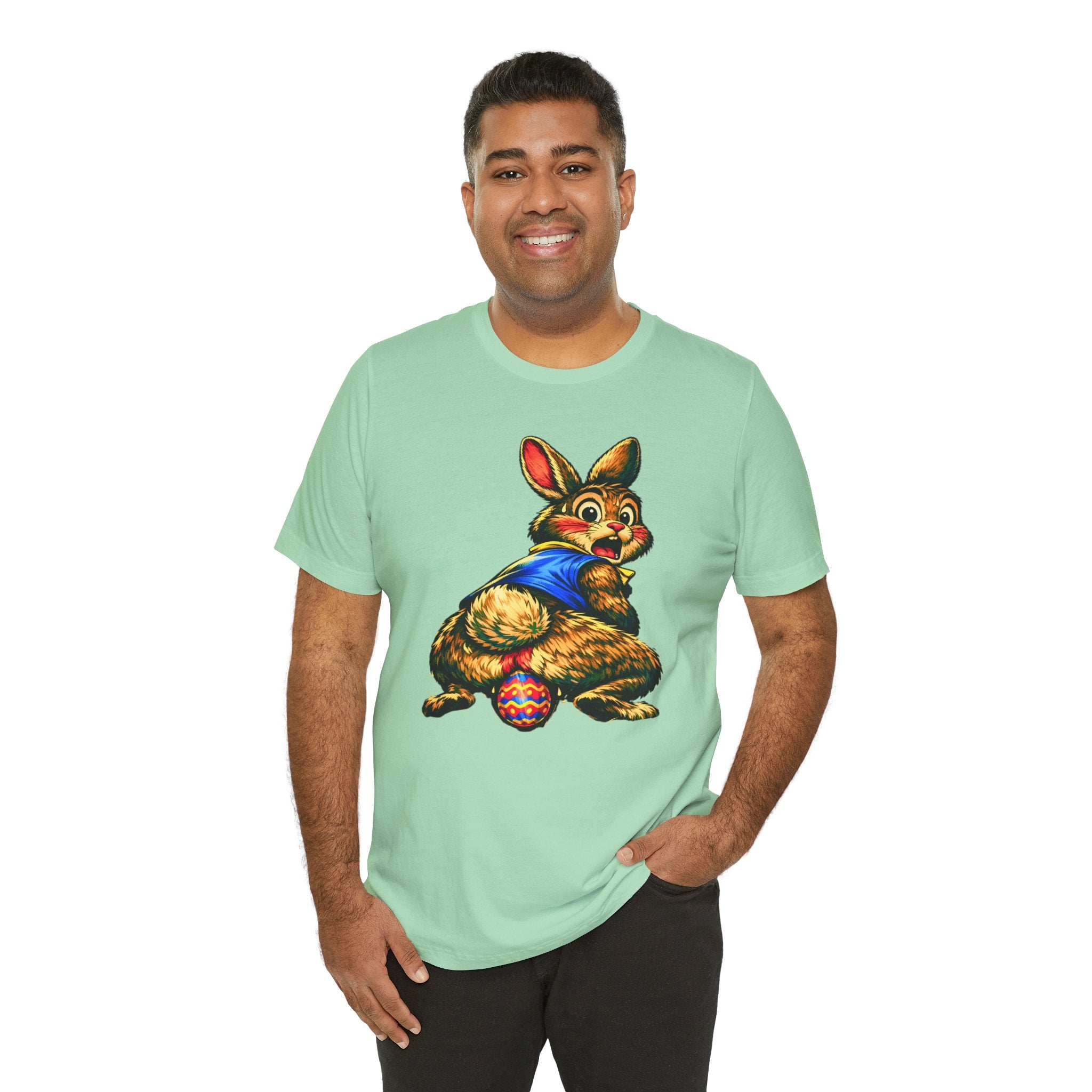 Easter Bunny Laying Egg Graphic Tee