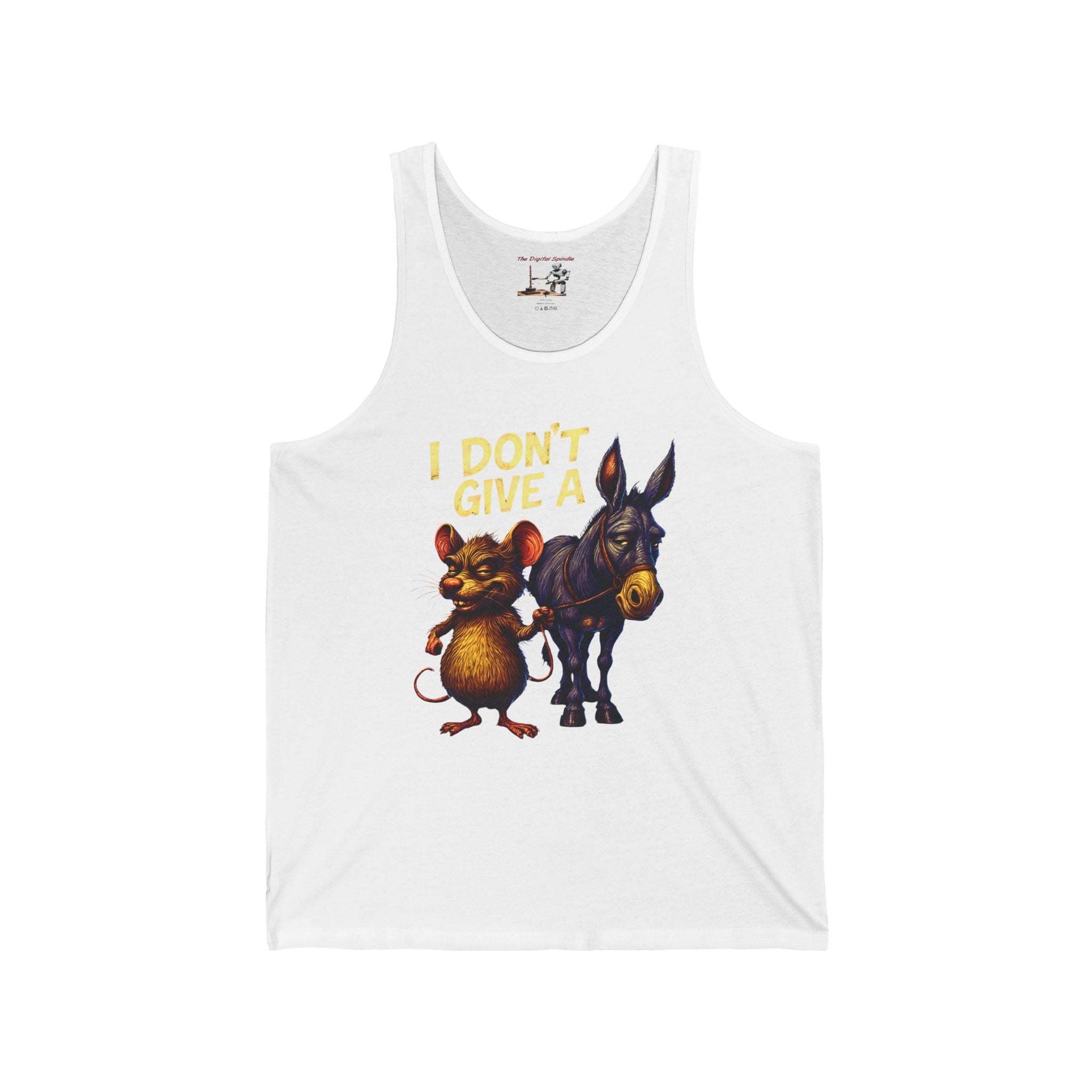 I Don't Give a Rat & Donkey Tank Top — Funny Animal Graphic Tank