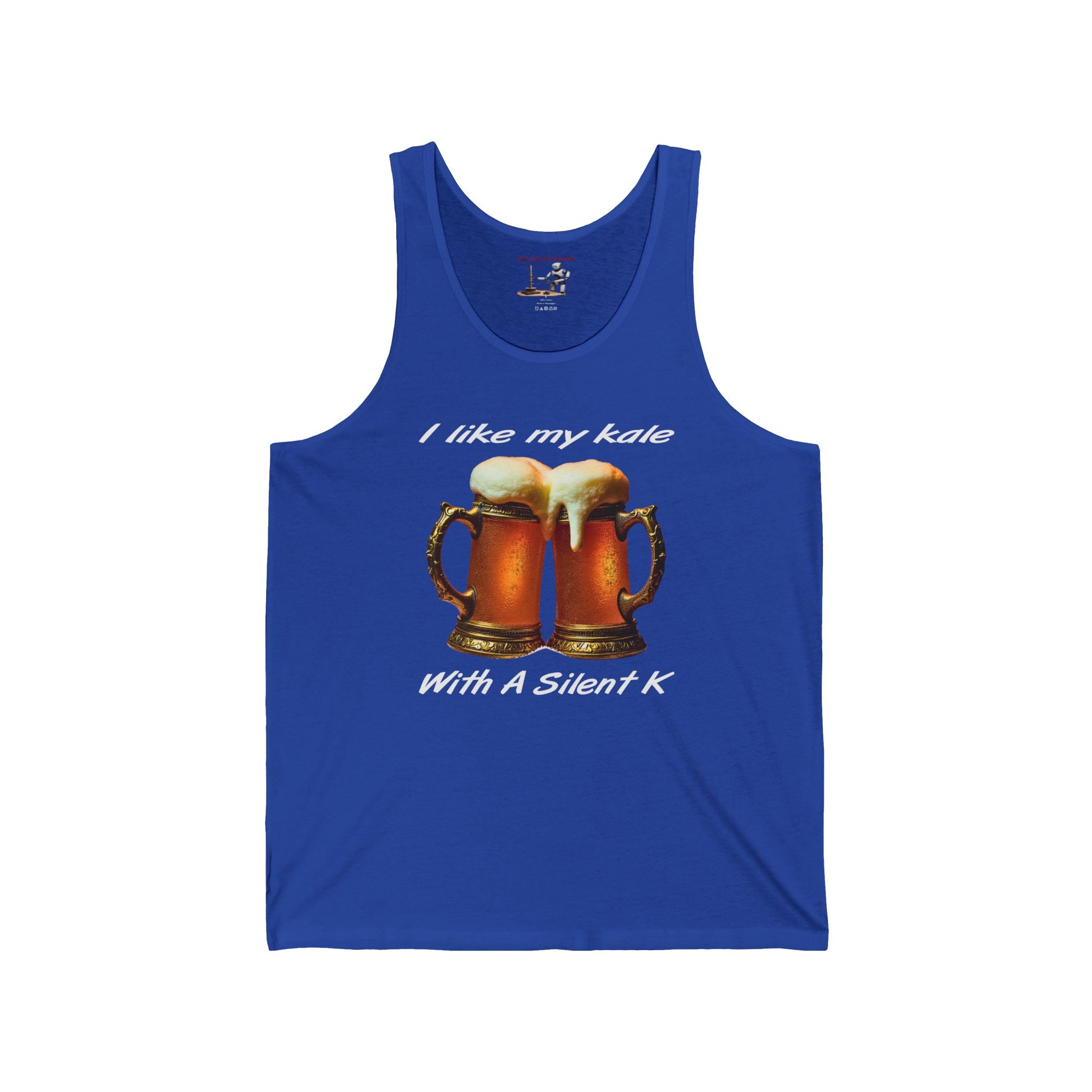 Beer Tank Top — "I Like My Kale With a Silent K" Funny Beer Graphic Tank
