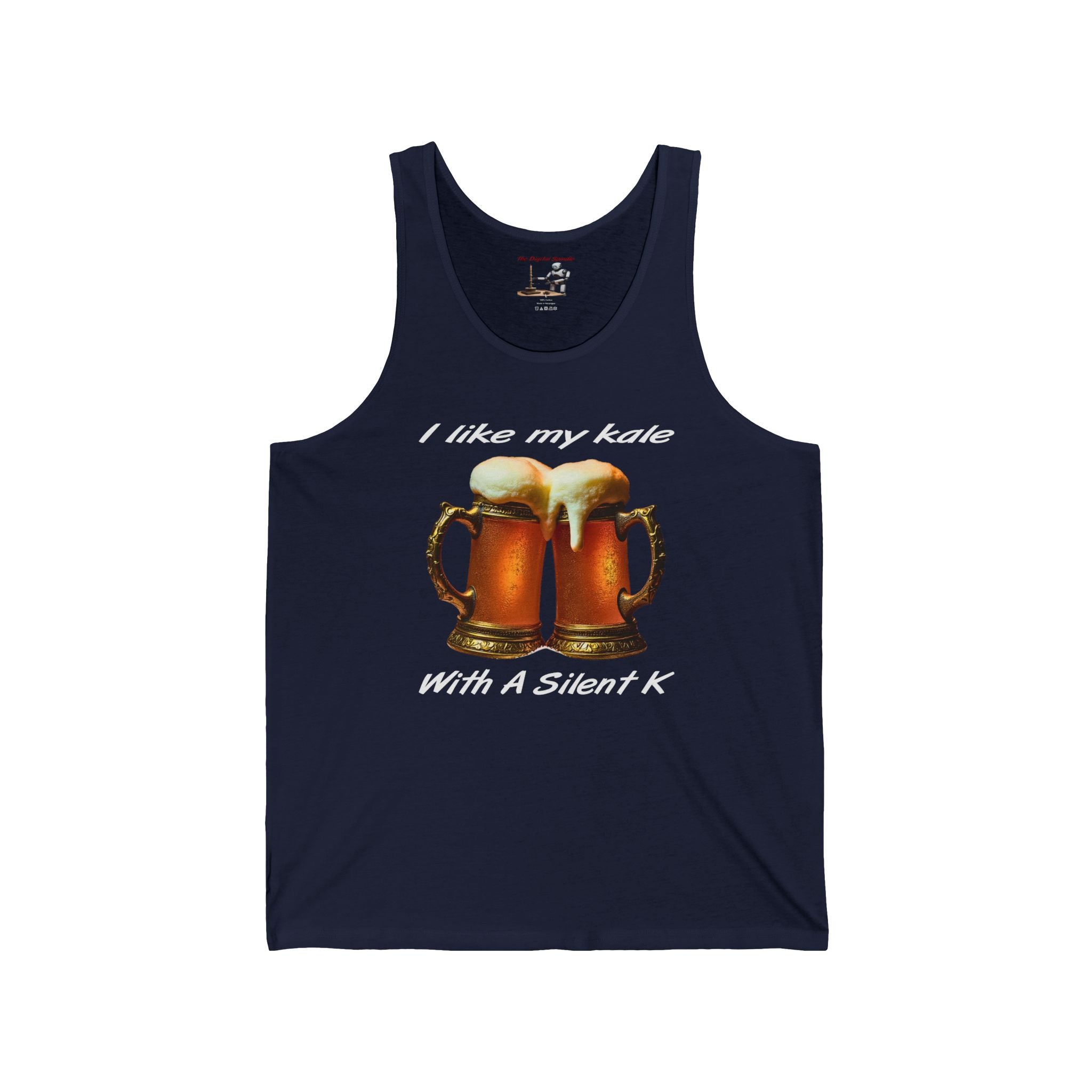 Beer Tank Top — "I Like My Kale With a Silent K" Funny Beer Graphic Tank
