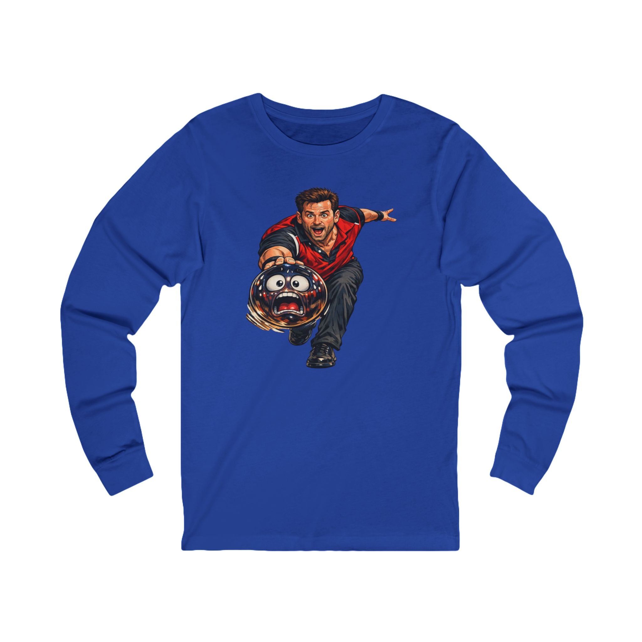 Funny Bowling Ball Graphic Long Sleeve Tee
