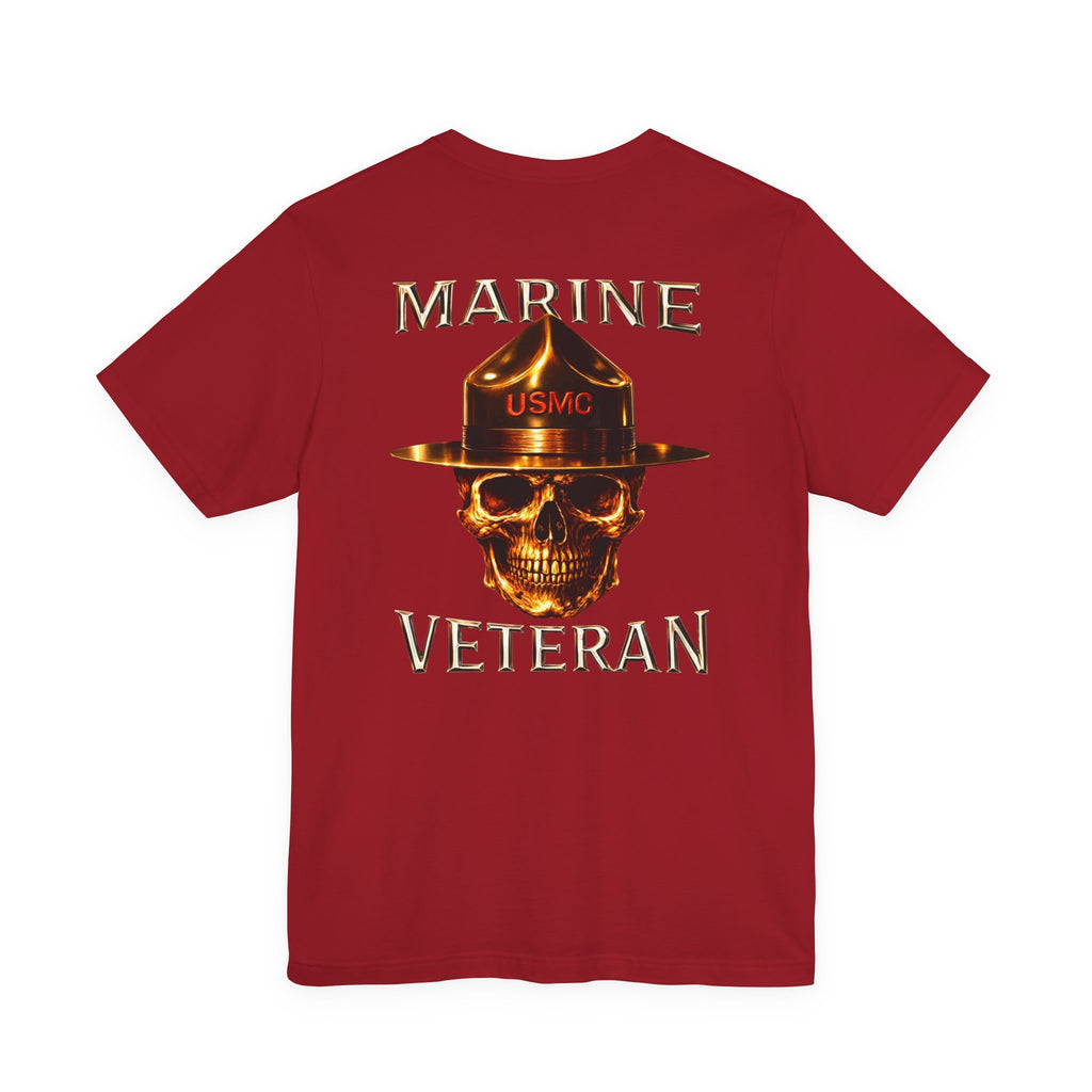 Marine Veteran T‑Shirt — USMC Skull Drill Instructor Graphic Tee