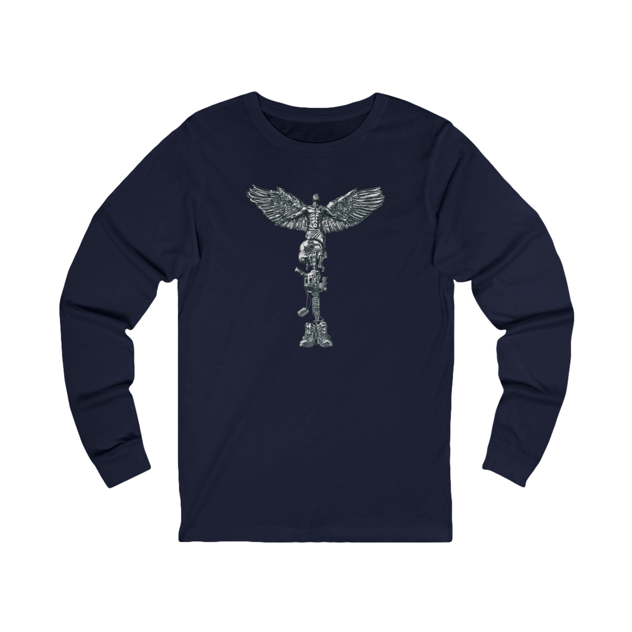 Fallen Soldier Cross Graphic Long Sleeve Tee