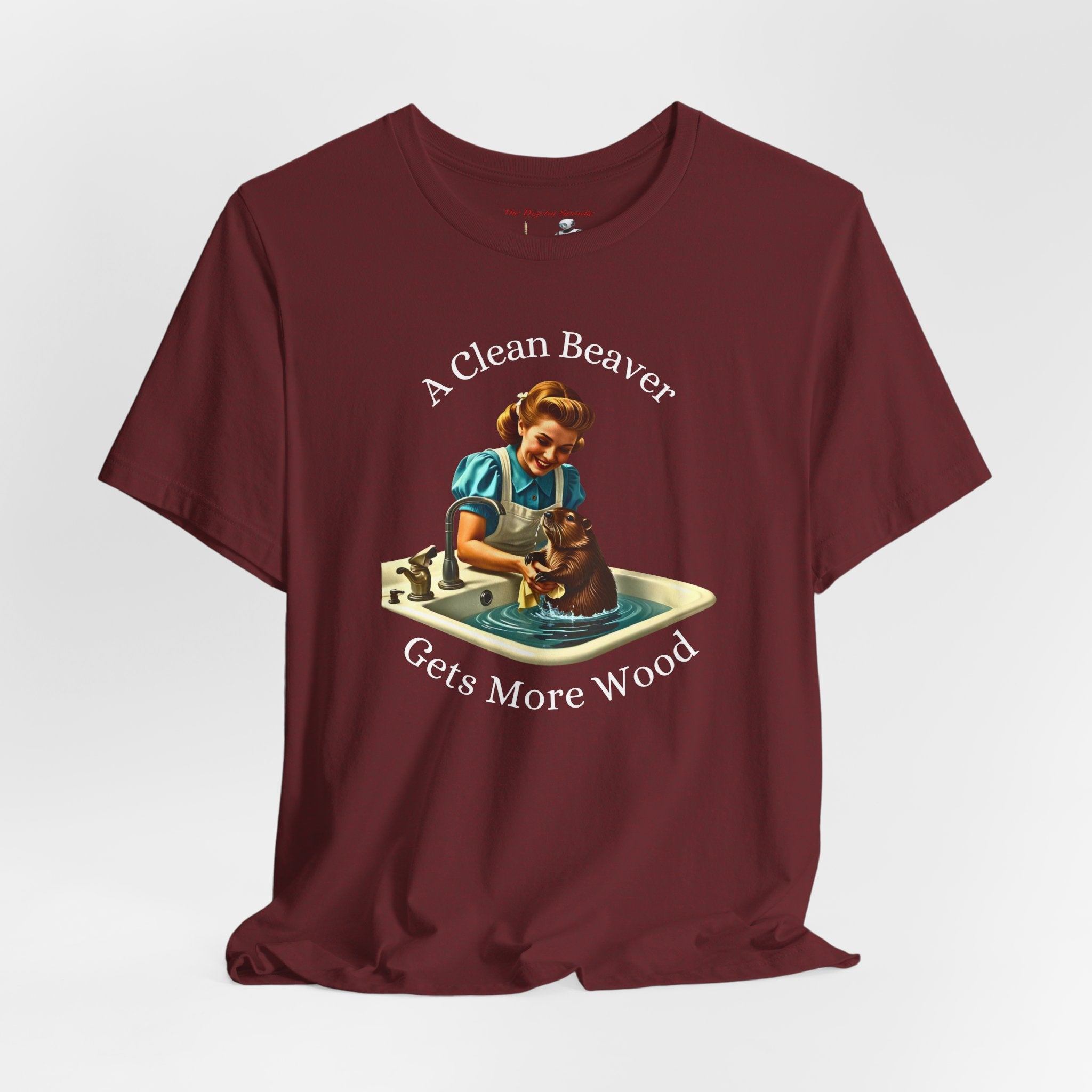 A Clean Beaver Gets More Wood Tee - Retro Vintage Humor T-Shirt