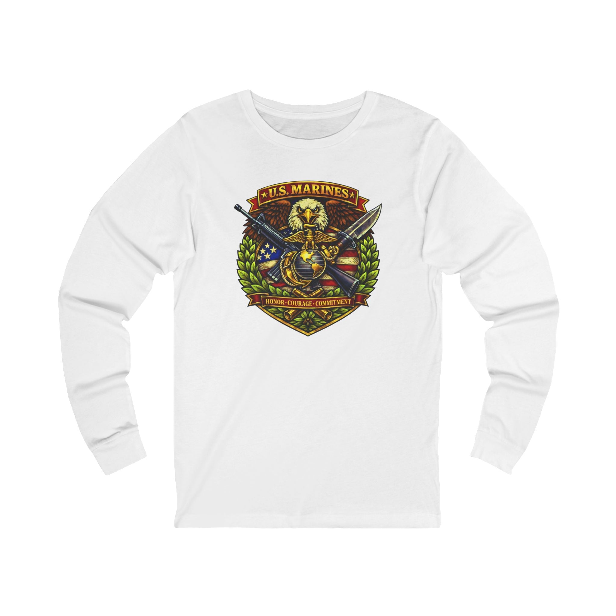 U.S. Marines Honor, Courage, Commitment Long Sleeve Tee