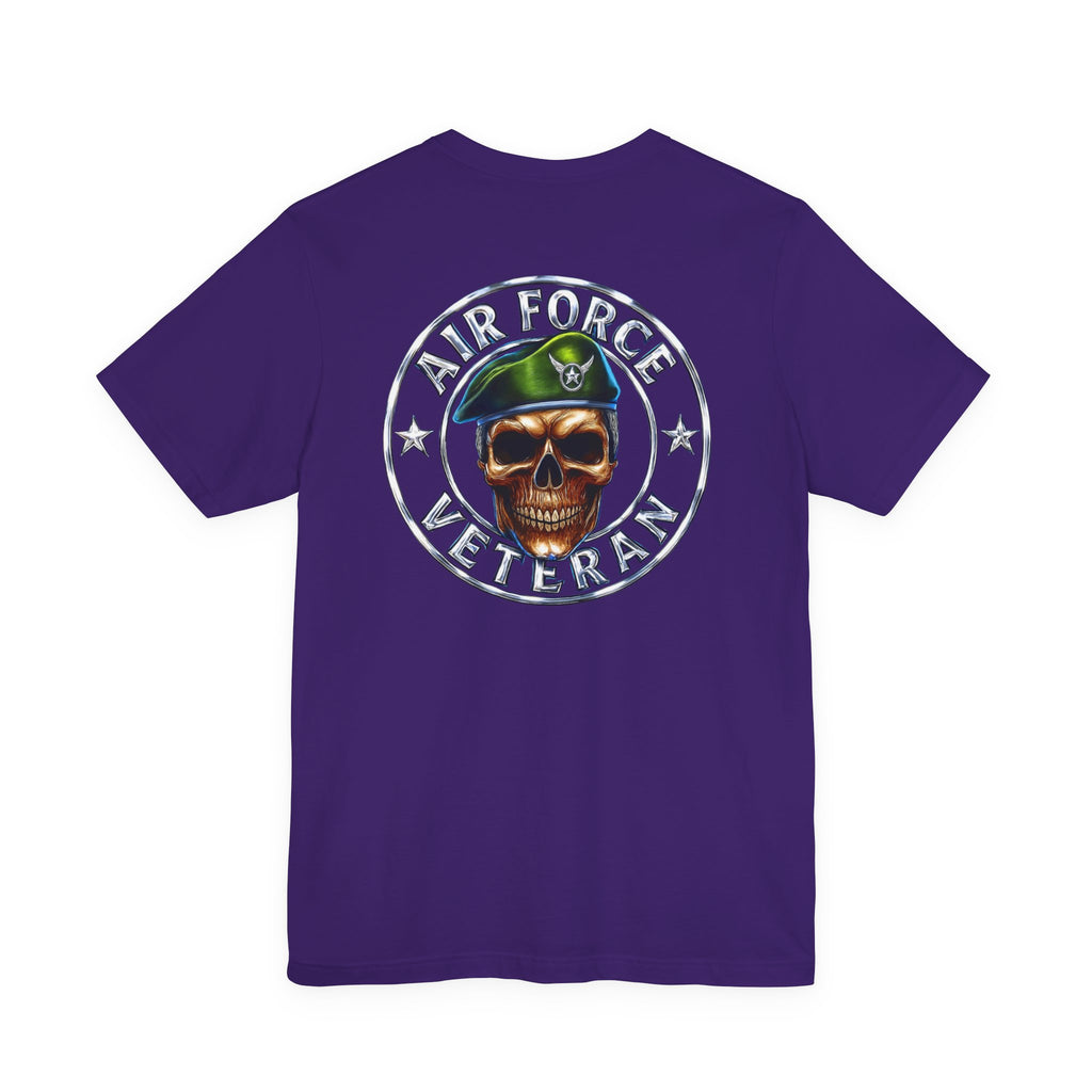 Air Force Veteran Skull Tee – Military Tribute Short Sleeve Shirt