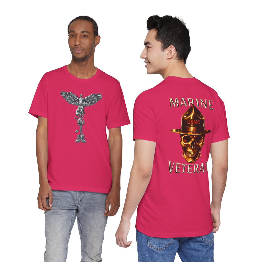 Marine Veteran T‑Shirt — USMC Skull Drill Instructor Graphic Tee