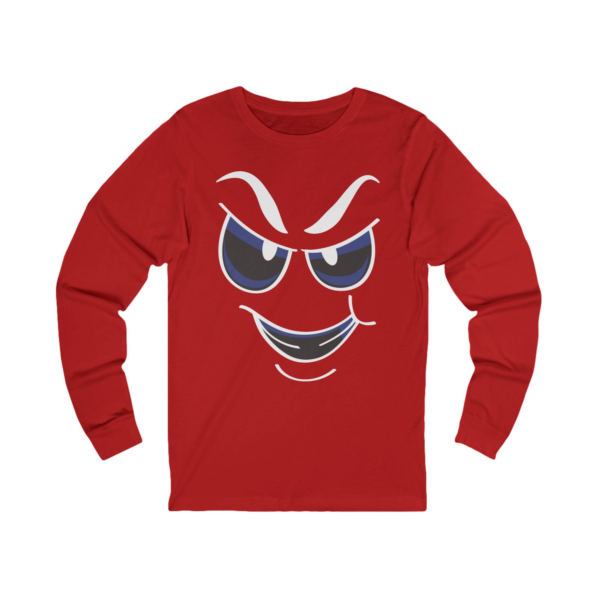 Mischievous Smirking Face Long Sleeve Tee