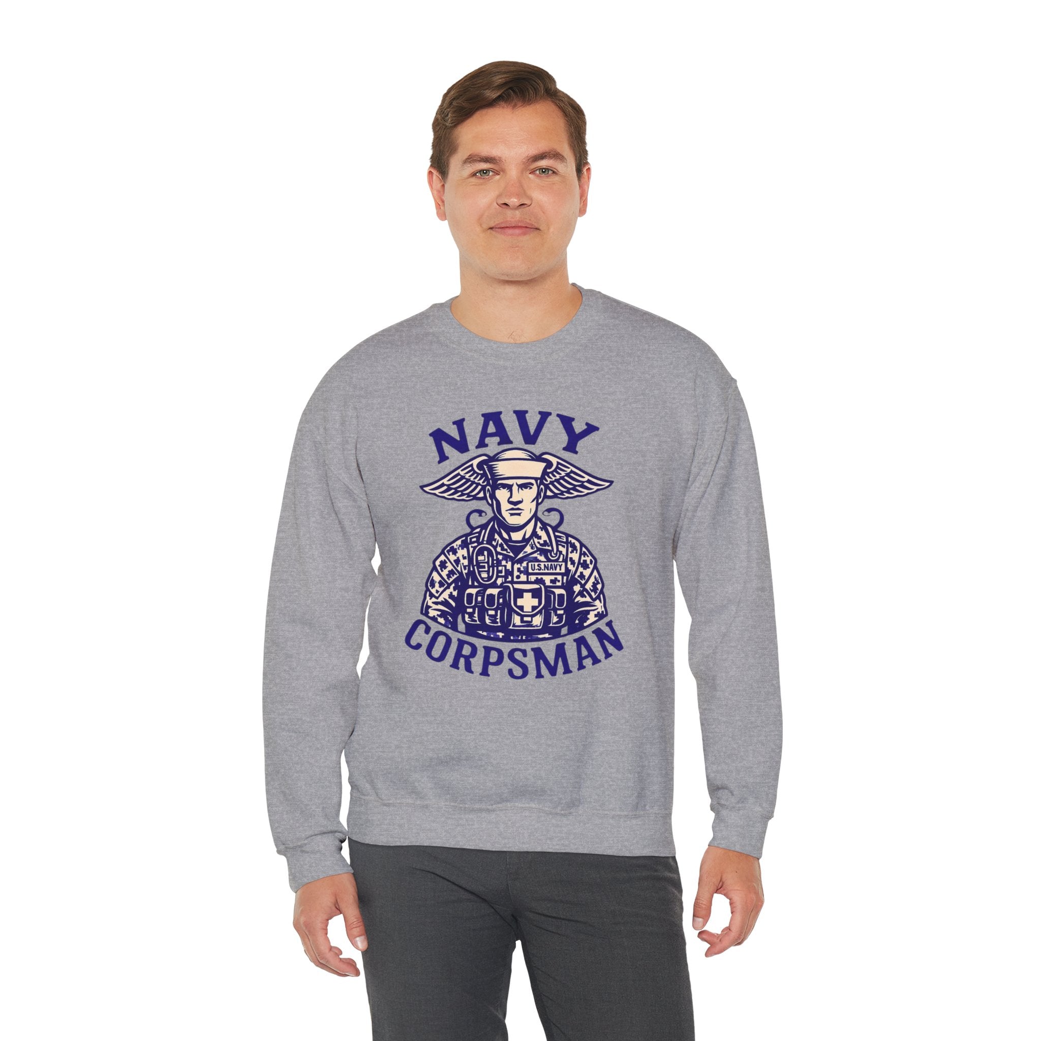 Navy Corpsman Crewneck Sweatshirt — Military Medic Graphic Pullover
