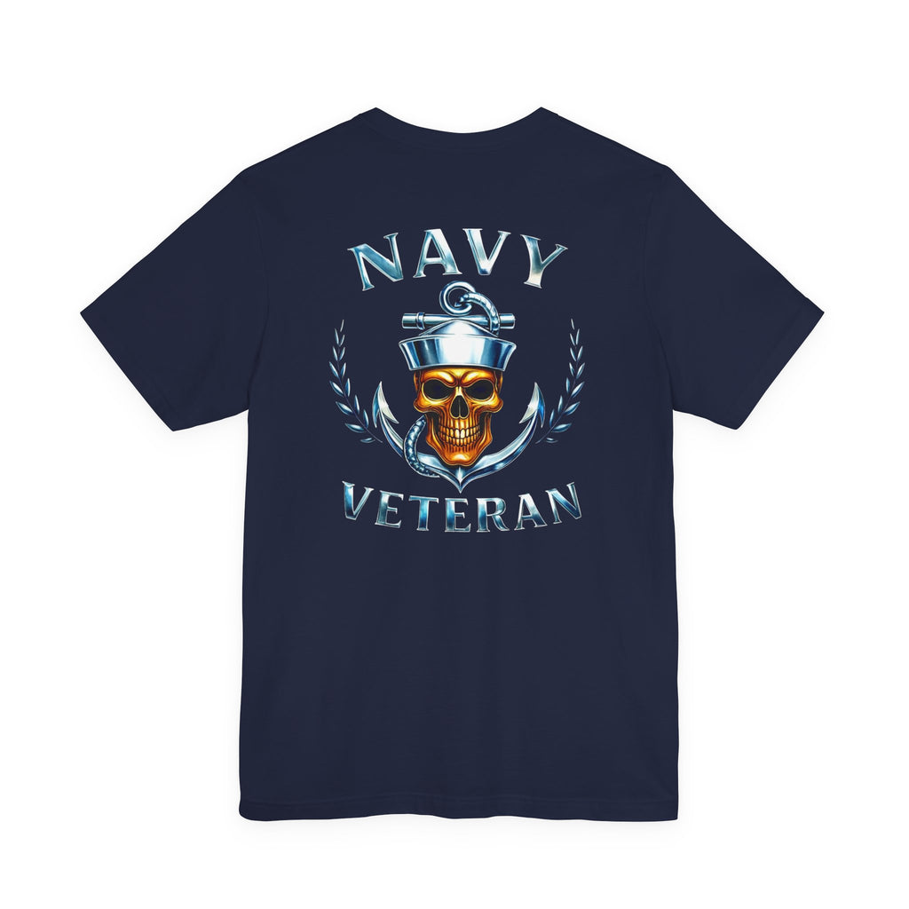 Navy Veteran T-Shirt — Anchor & Skull Military Tribute Tee