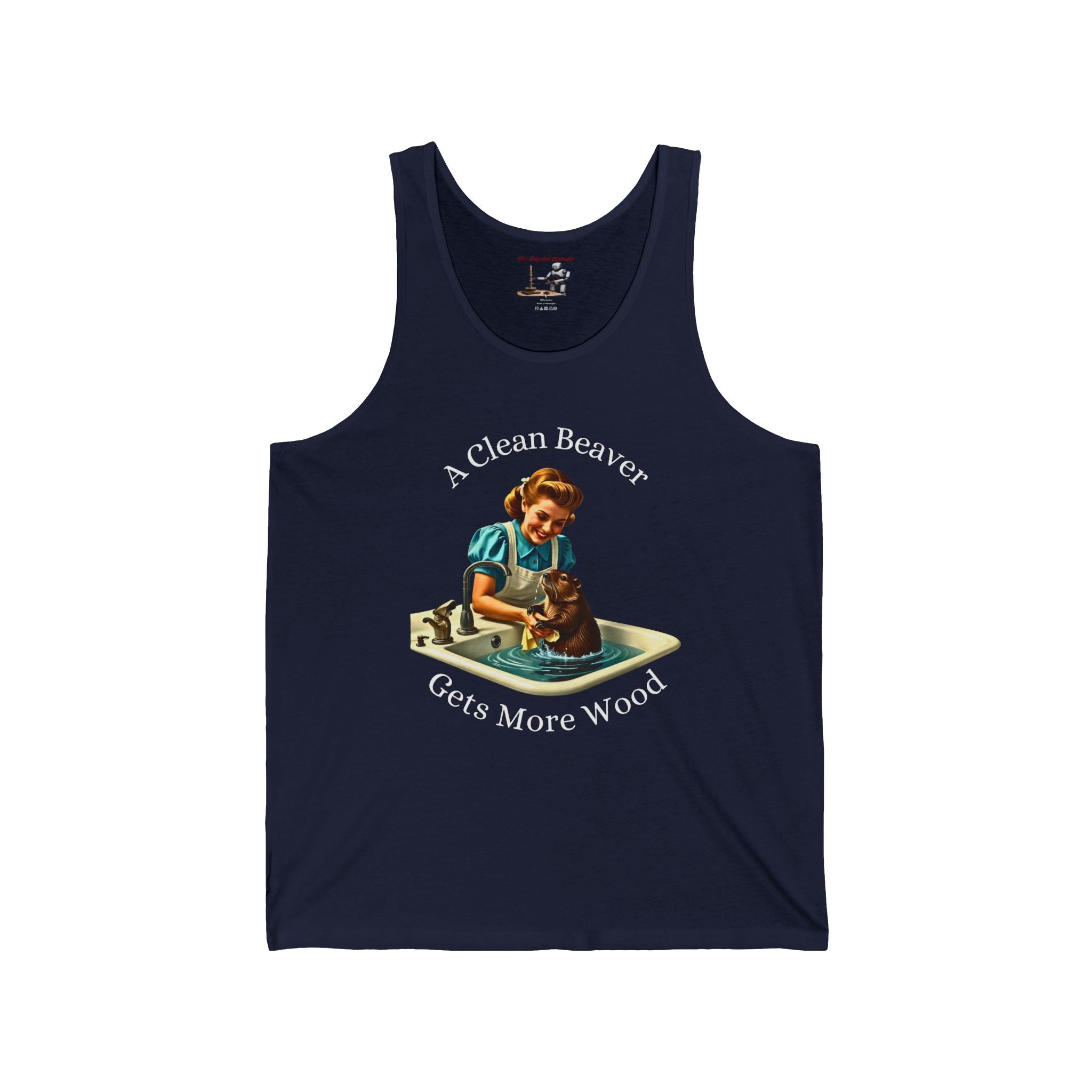 Tank Top — Retro 'A Clean Beaver Gets More Wood' Vintage Graphic Tank