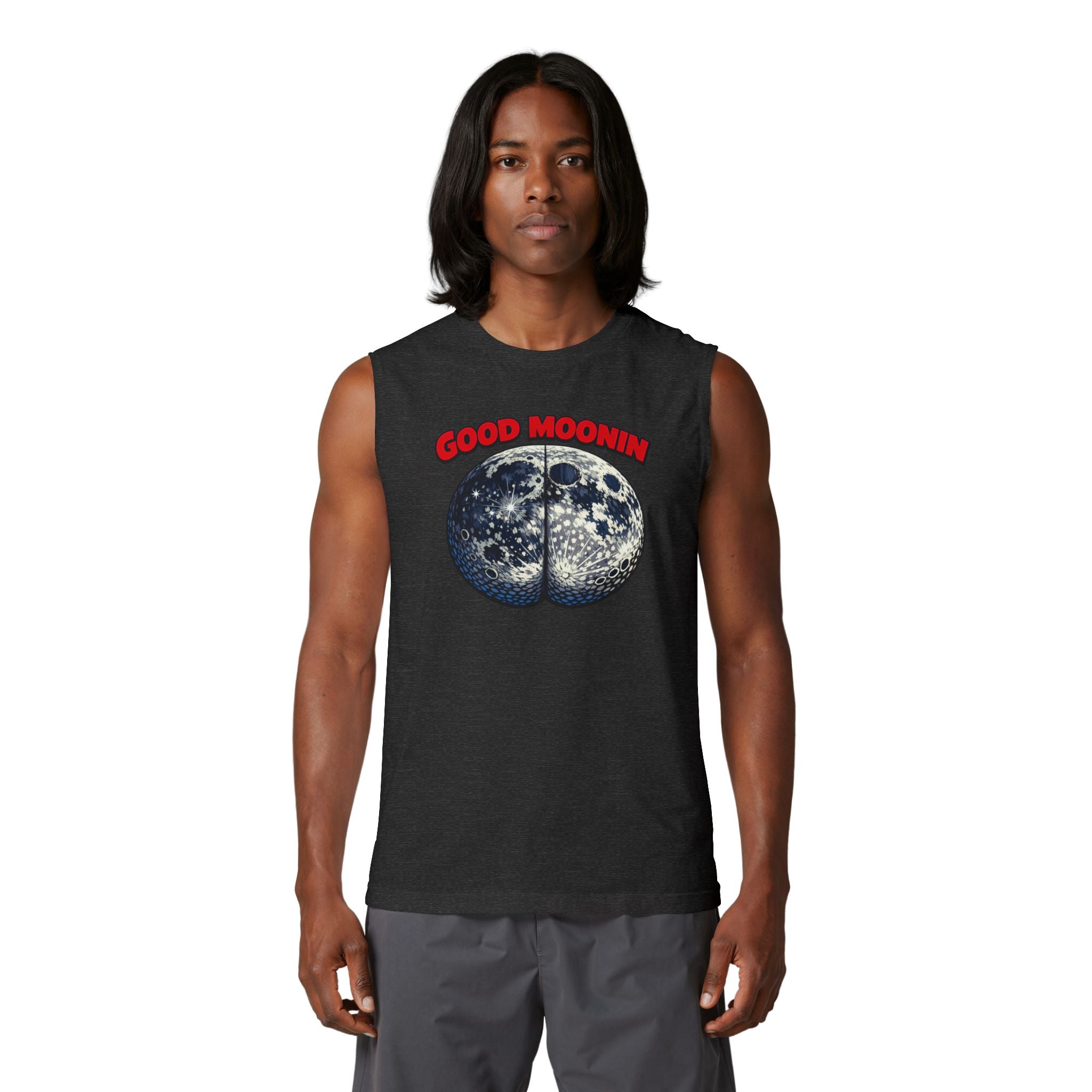 Muscle Tank "Good Moonin" Vintage Moon Graphic