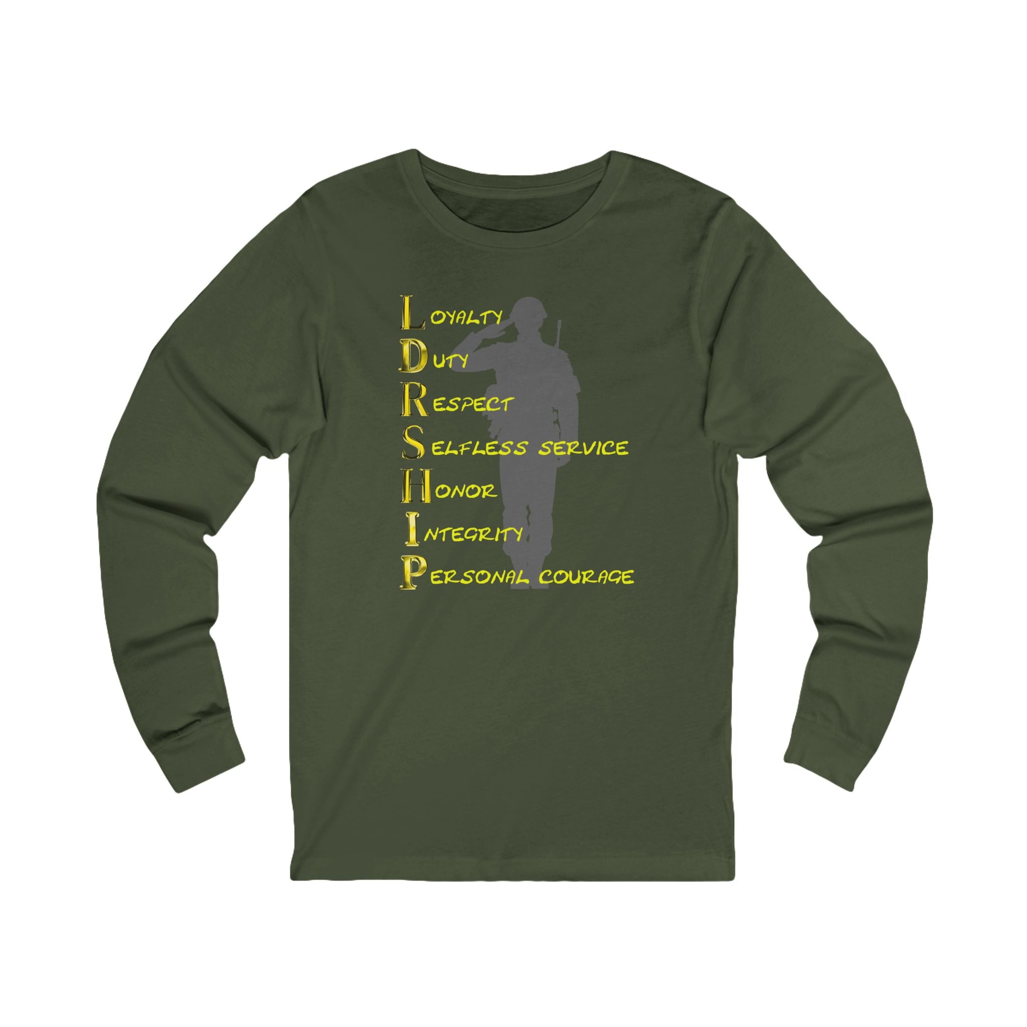 Leadership Salute Long Sleeve Tee — Military-Inspired Honor & Duty Shirt
