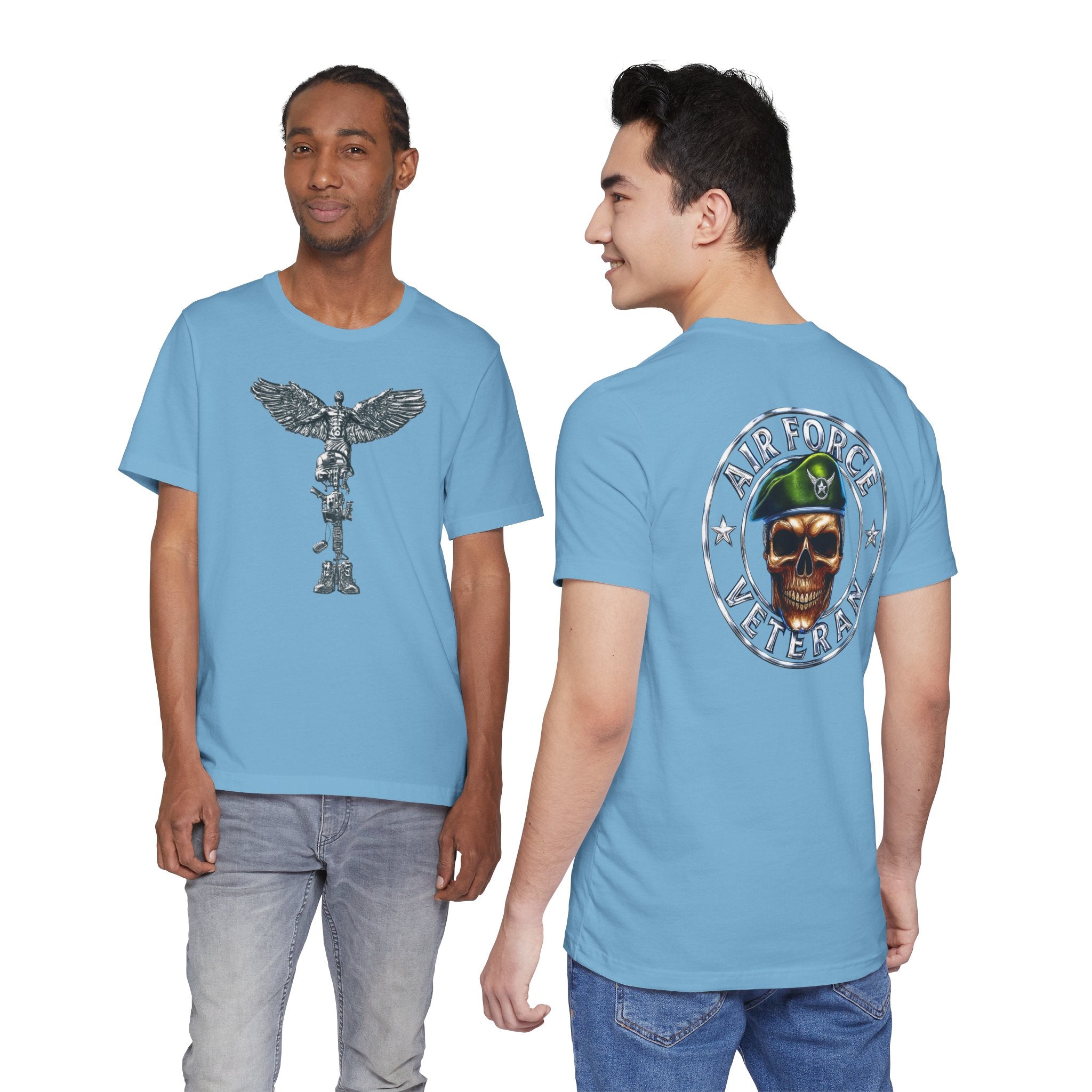 Air Force Veteran Skull Tee – Military Tribute Short Sleeve Shirt