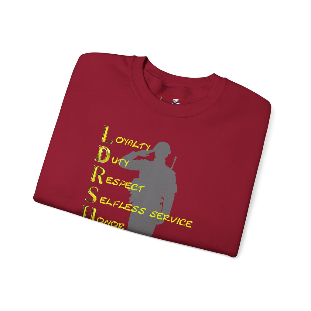 Leadership Military Salute Crewneck Sweatshirt — LDRSHIP Values Design