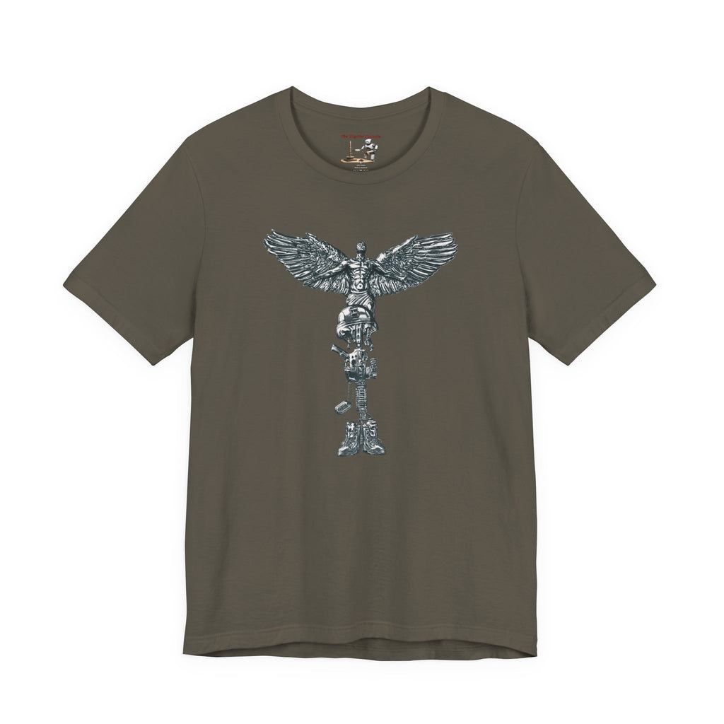 Army Veteran T-Shirt — Skull Helmet & Wings Military Tribute Tee