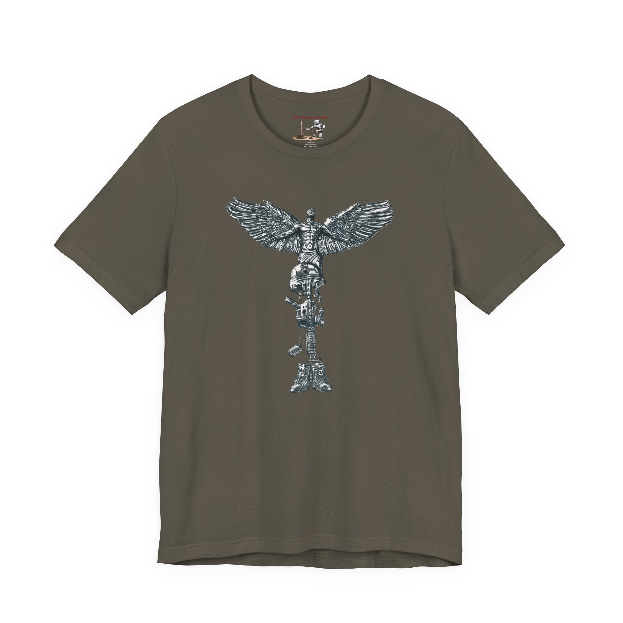 Army Veteran T-Shirt — Skull Helmet & Wings Military Tribute Tee