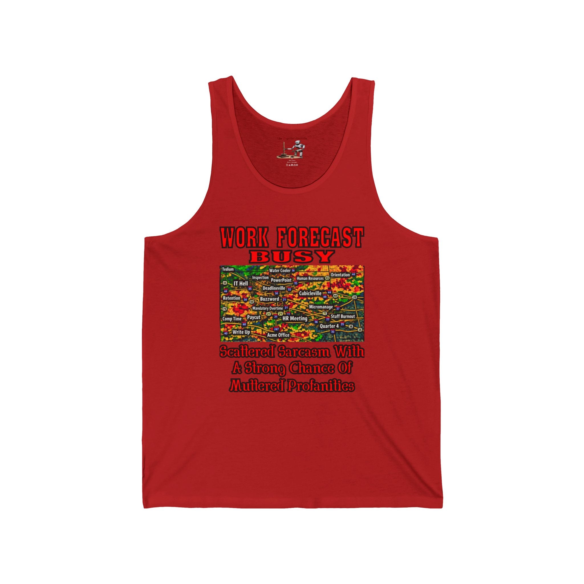 Work Forecast Busy Tank Top – Funny Weather Radar Graphic & ‘Work Forecast: Busy’ Text