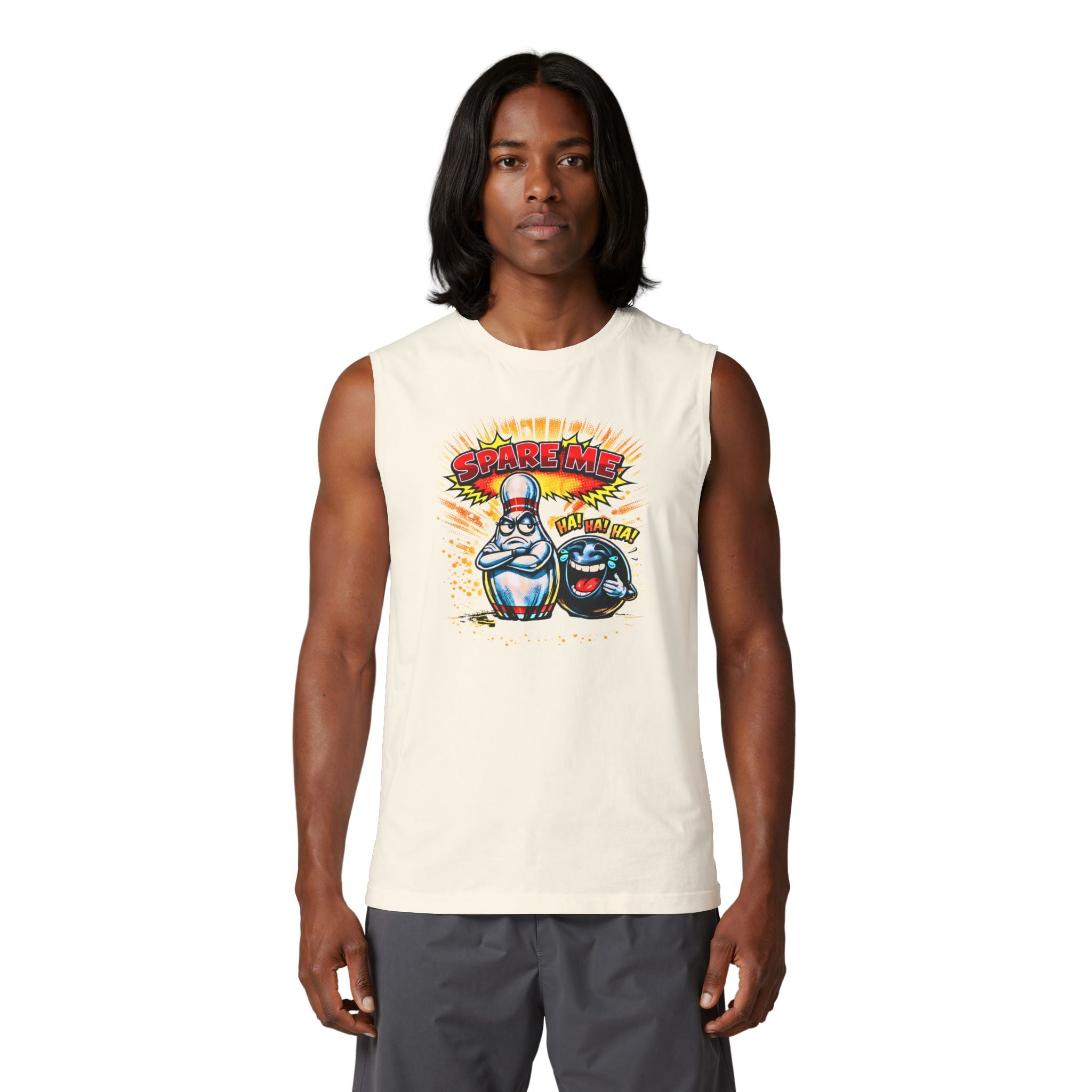 Muscle Tank — Retro Bowling 'Spare Me' Graphic Tank Top