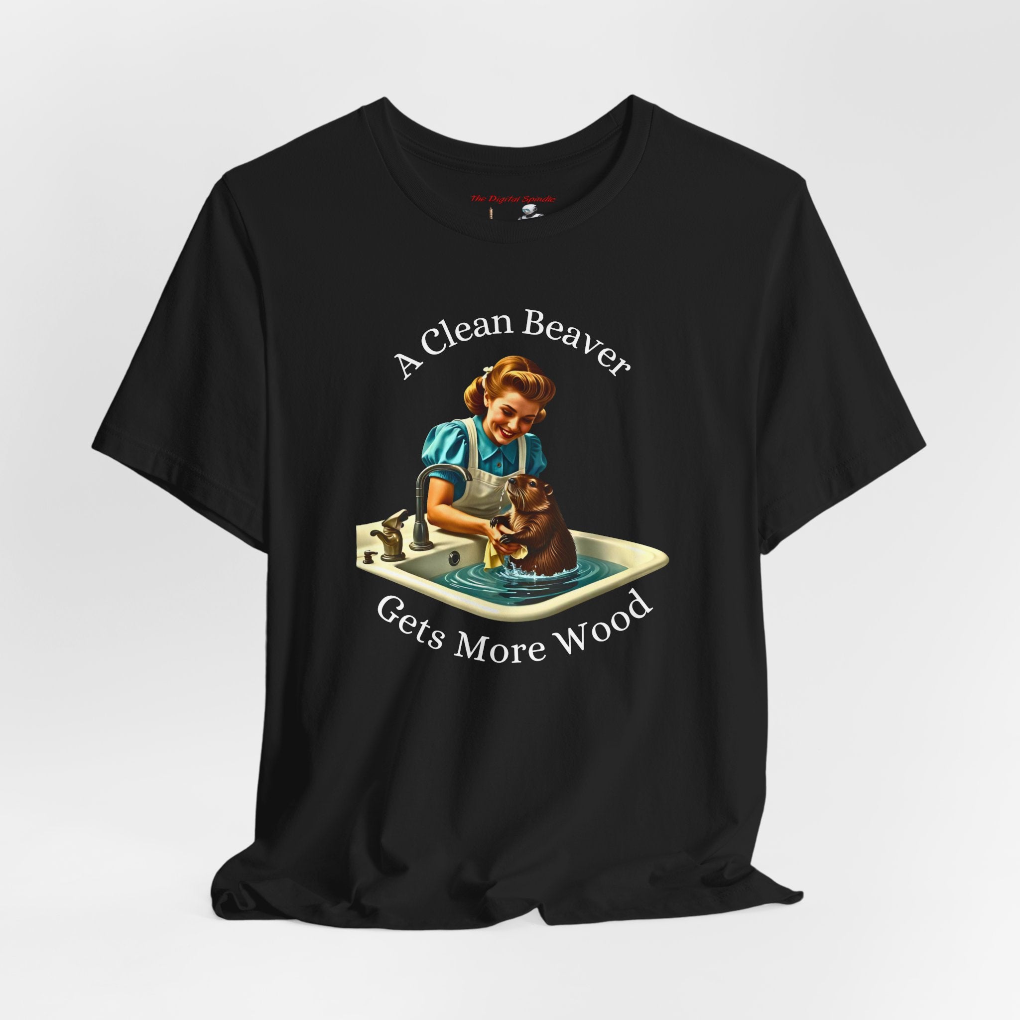 A Clean Beaver Gets More Wood Tee - Retro Vintage Humor T-Shirt