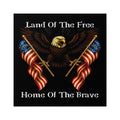 2" × 2" "Land of the Free, Home of the Brave" Square Sticker (Indoor/Outdoor)