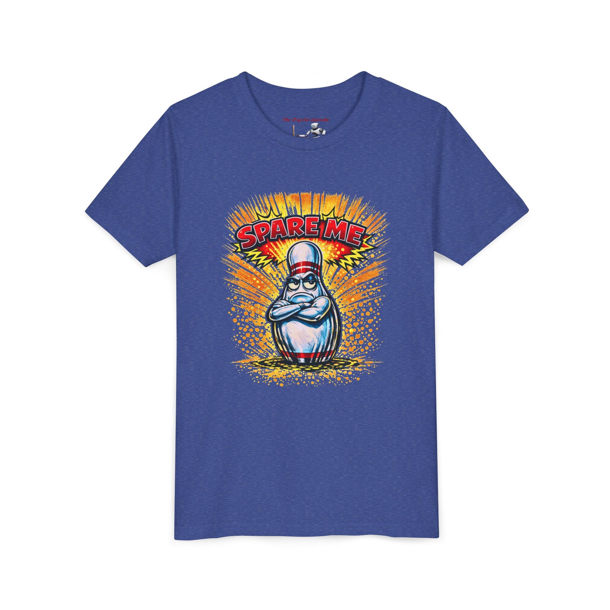 'Spare Me' Cartoon Bowling Pin Graphic Shirt