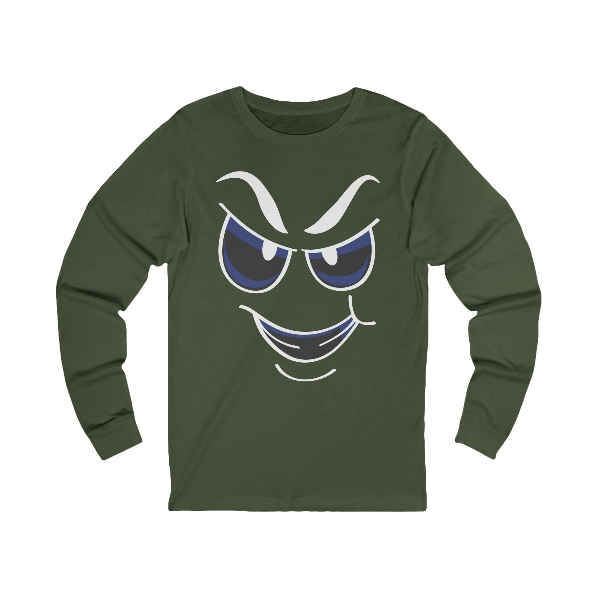 Mischievous Smirking Face Long Sleeve Tee