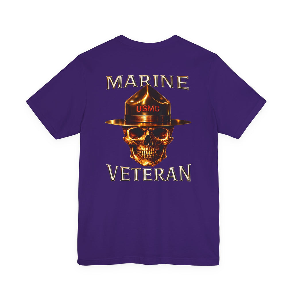 Marine Veteran T‑Shirt — USMC Skull Drill Instructor Graphic Tee