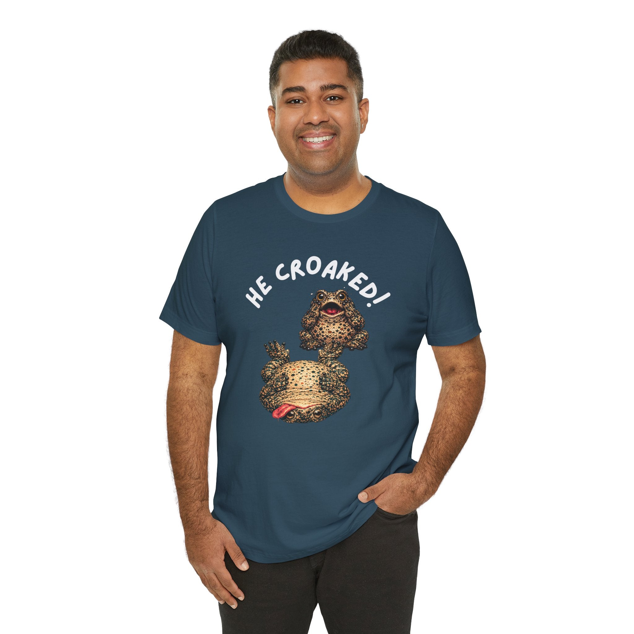 He Croaked! Frog Graphic Tee – Funny Toad Illustration Shirt