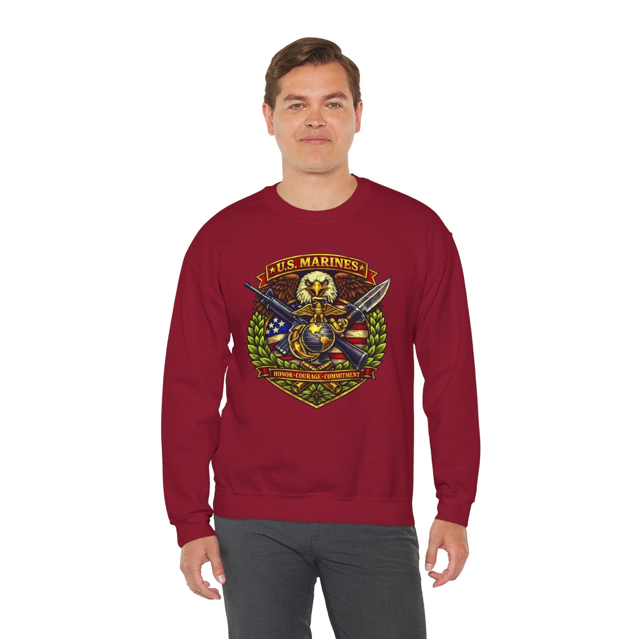 US Marines Honor, Courage, Commitment Crewneck Sweatshirt