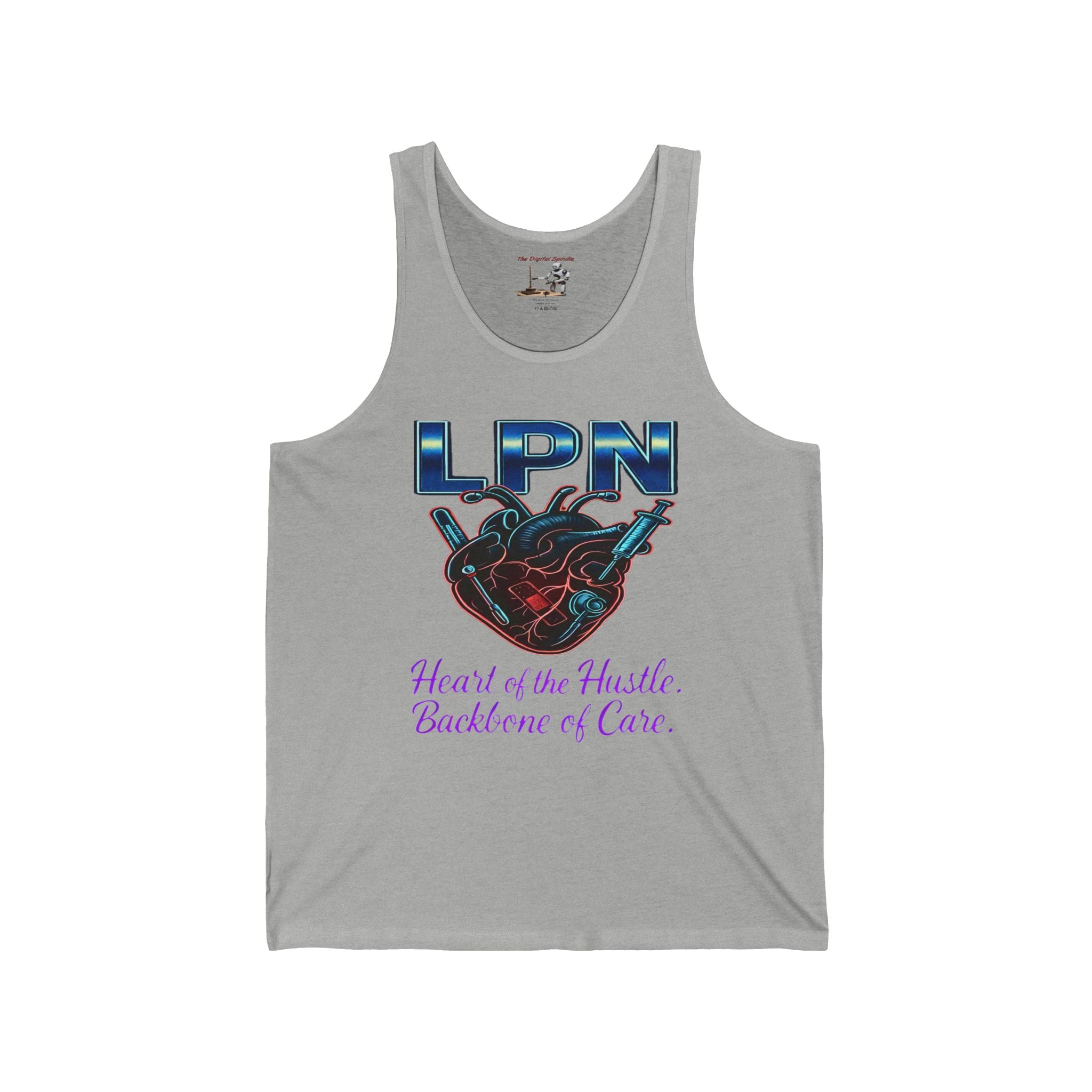 LPN Tank Top – Heart of the Hustle, Backbone of Care Nursing Tank