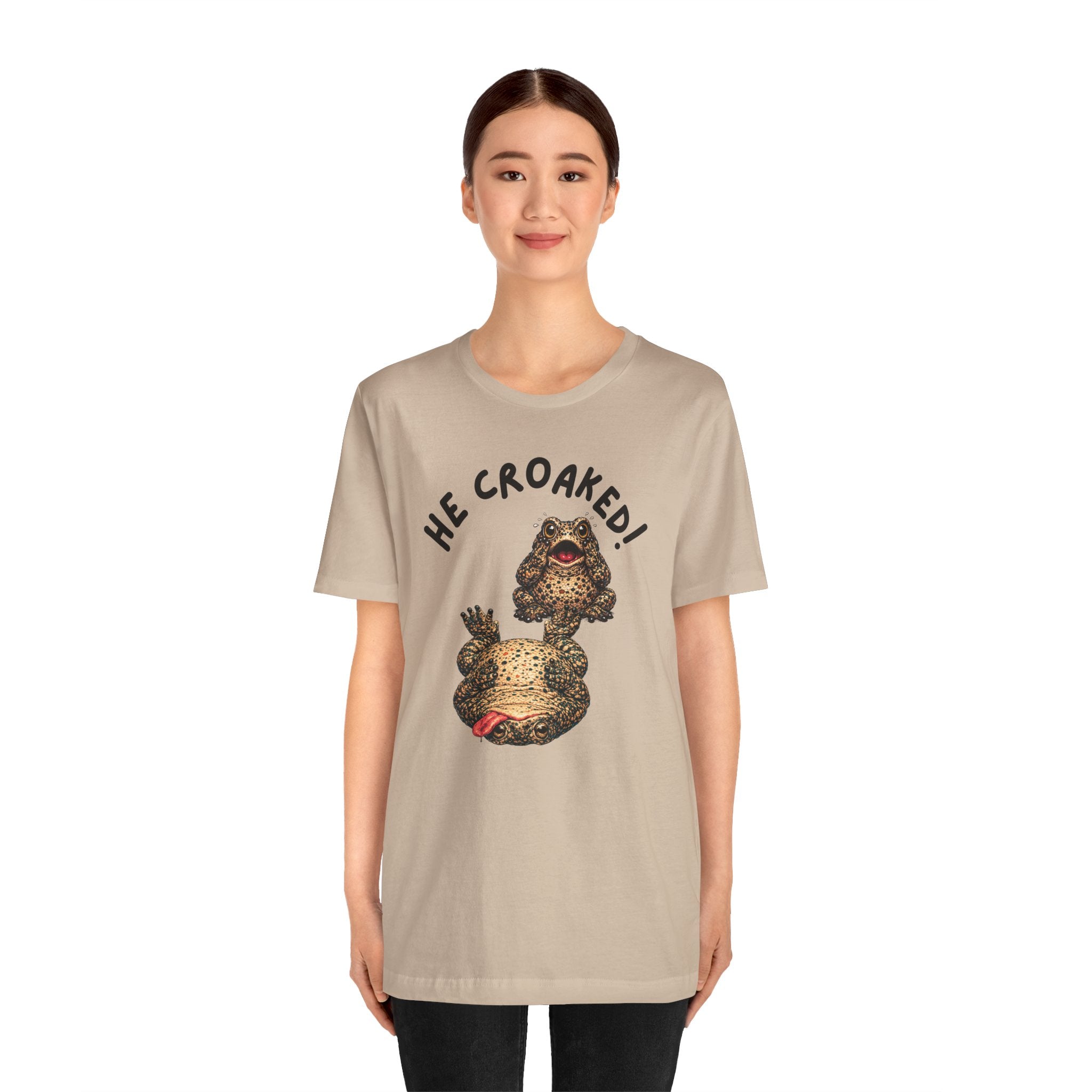 He Croaked! Frog Graphic Tee – Funny Vintage Toad Illustration Shirt