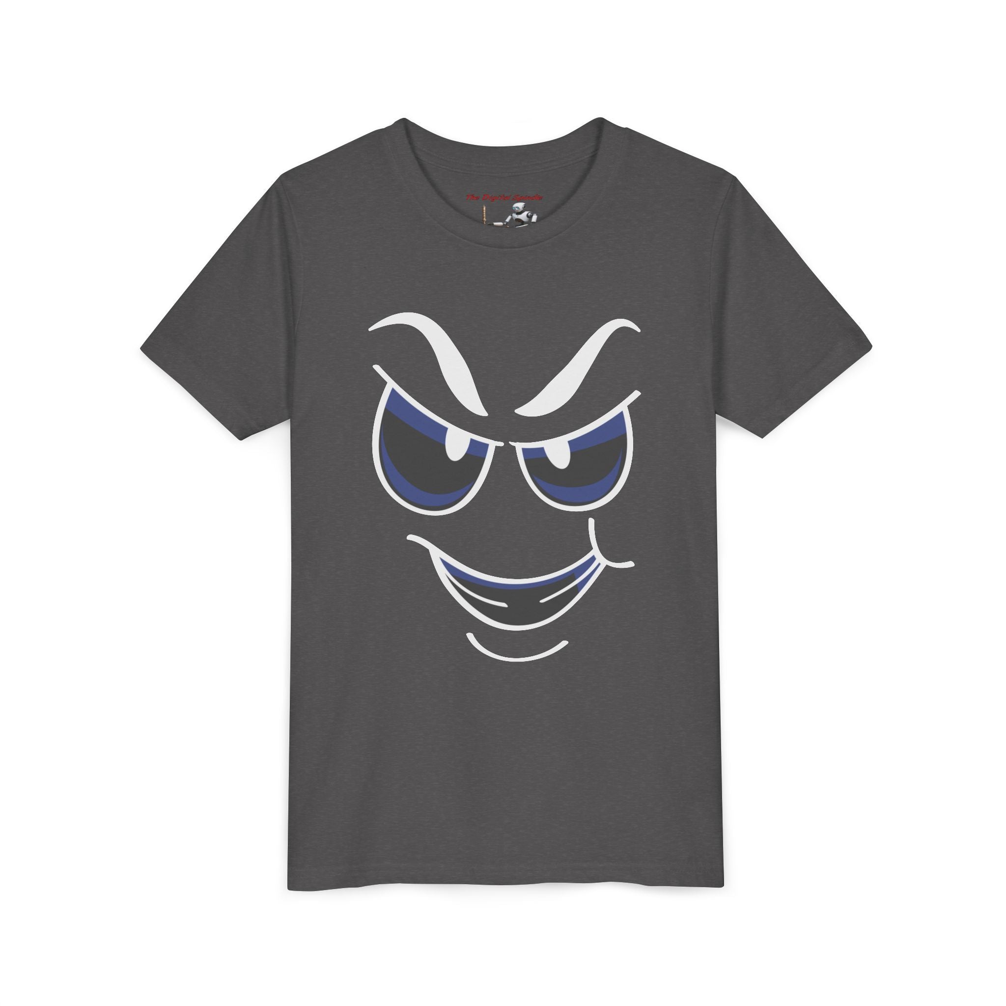 Mischievous Grin Face Graphic Kids Shirt