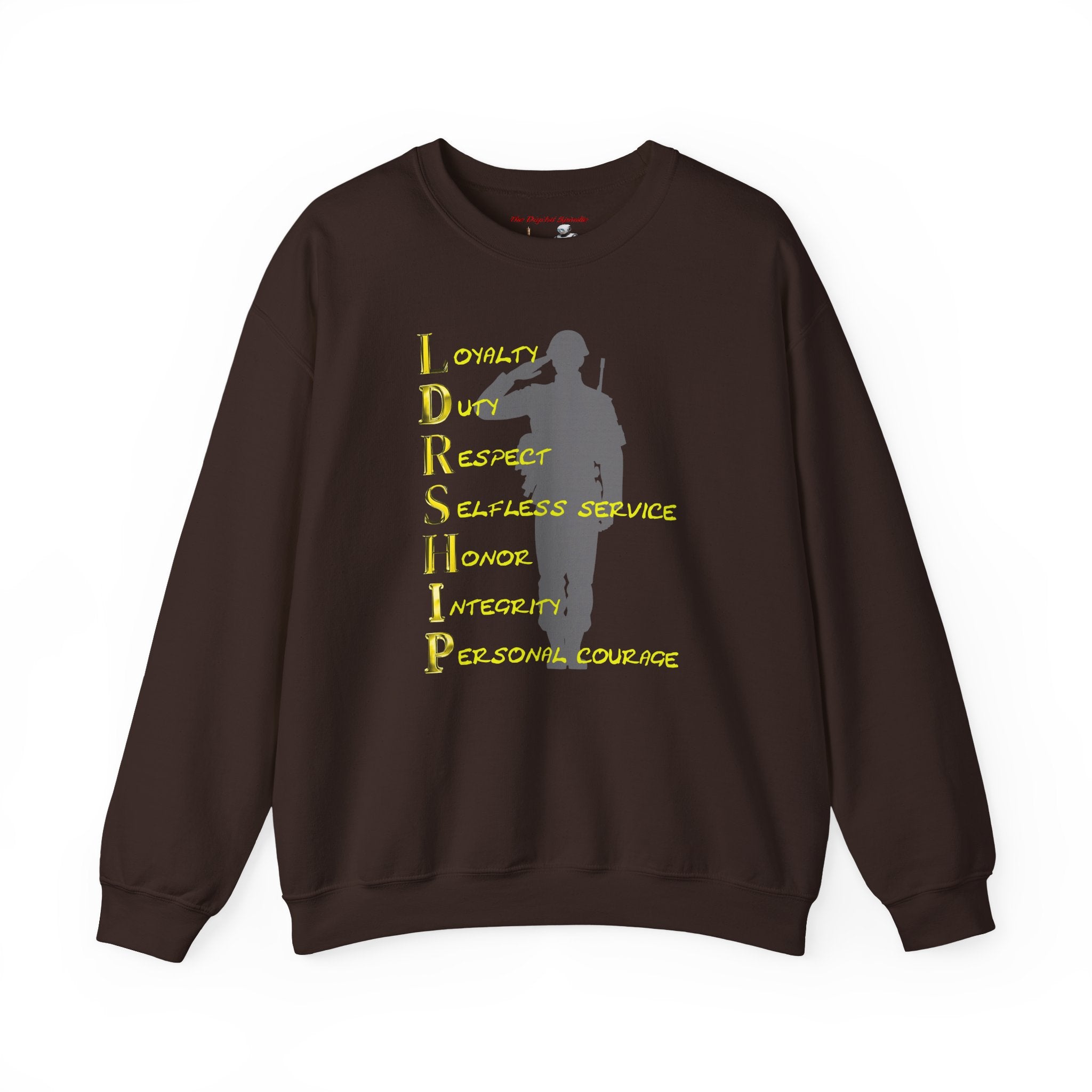 Leadership Military Salute Crewneck Sweatshirt — LDRSHIP Values Design