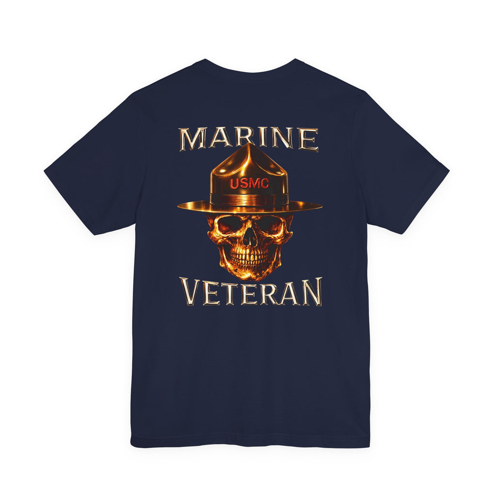 Marine Veteran T‑Shirt — USMC Skull Drill Instructor Graphic Tee
