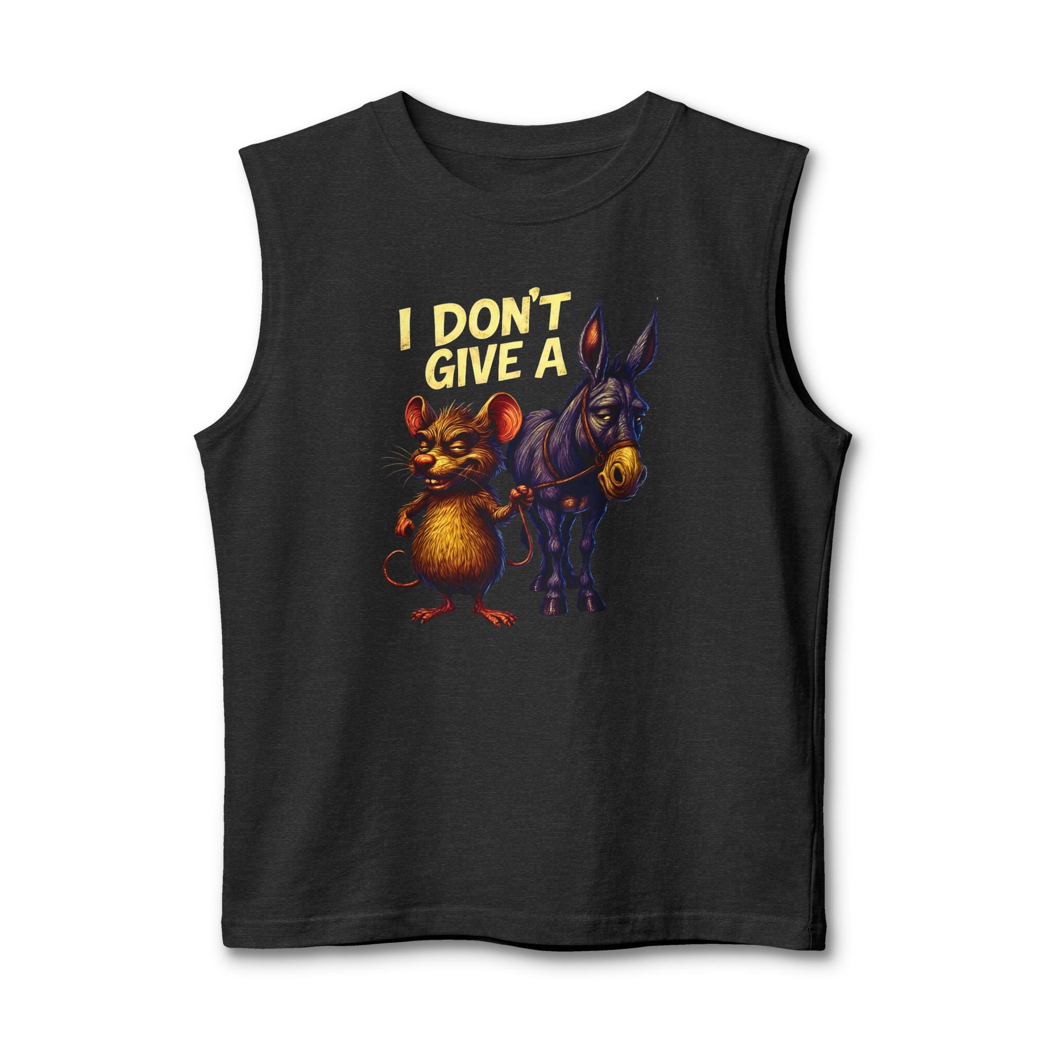 Muscle Tank — 'I Don't Give A' Rat & Donkey Vintage Graphic