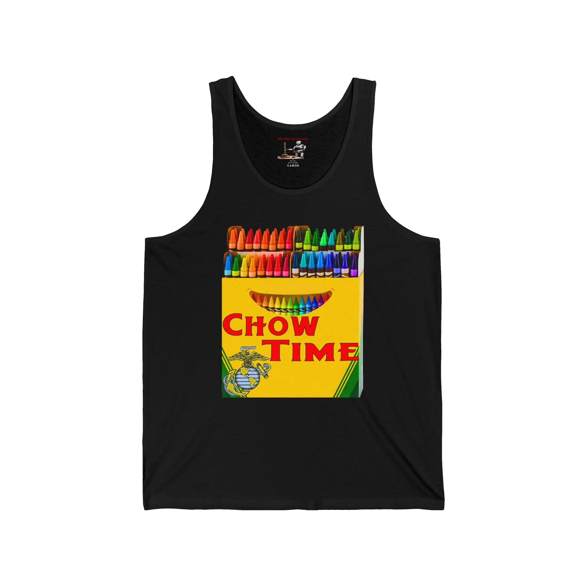 Chow Time Crayon Art Tank Top — Colorful Retro Foodie Graphic Tank