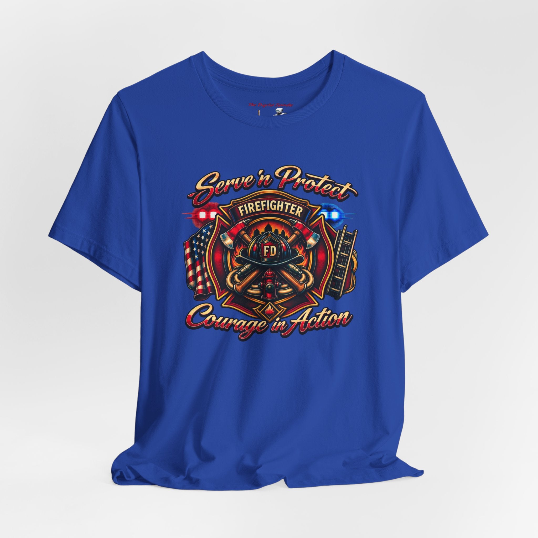 Firefighter T-Shirt — Serve n' Protect Courage in Action Tee